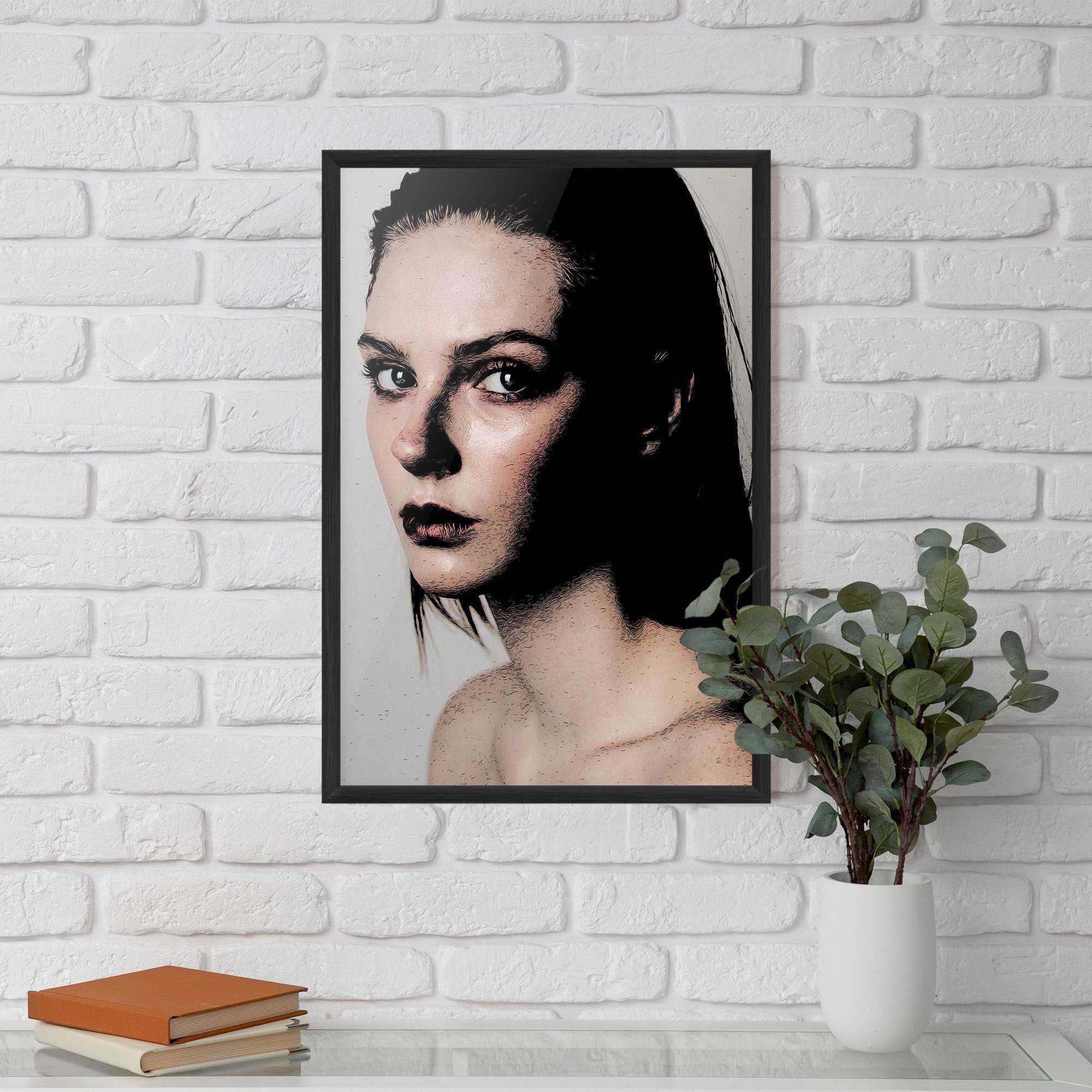 Gerahmte Poster Big Eyes Portrait mockup 5