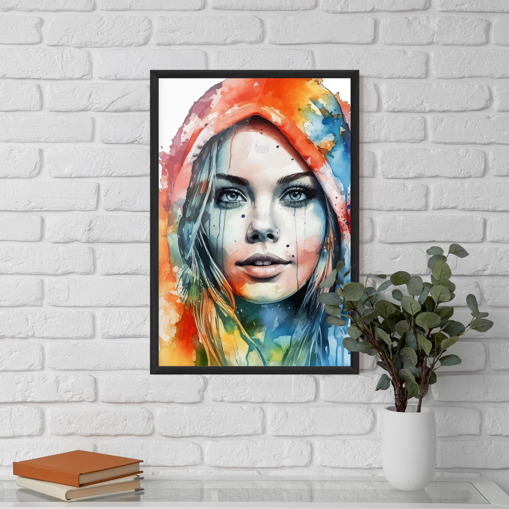 Gerahmte Poster Colorful Portrait Art mockup 5