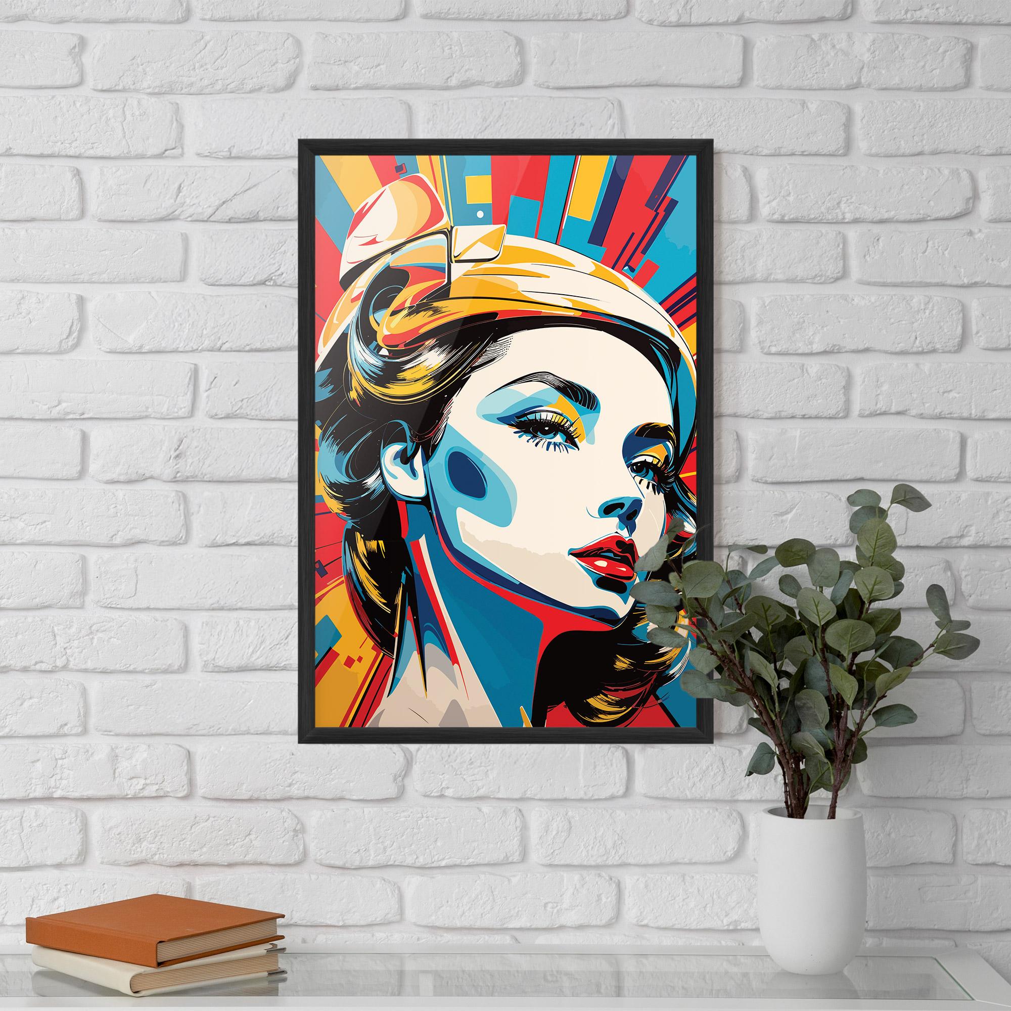 Gerahmte Poster Colorful Portrait Lady mockup 5
