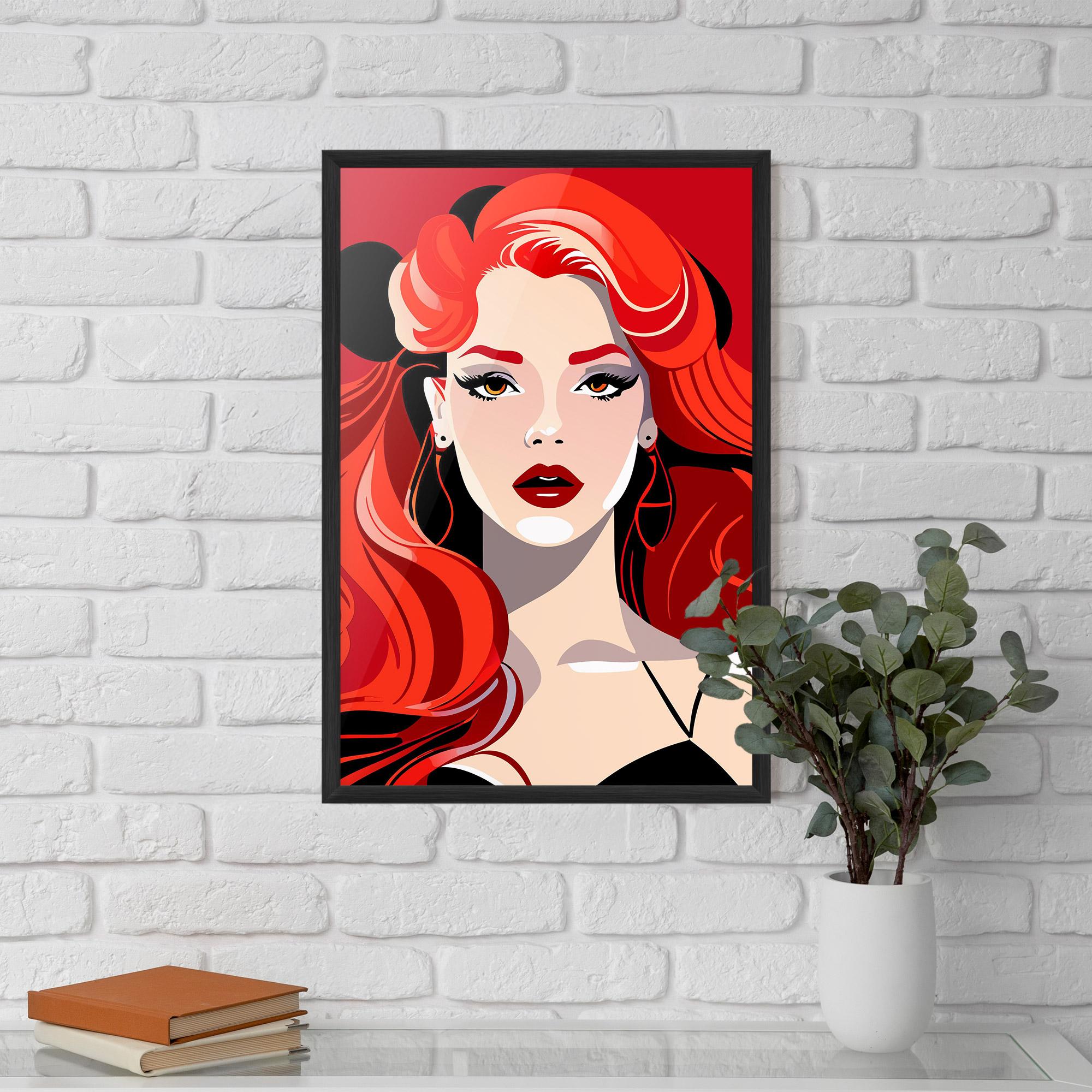 Gerahmte Poster Red Hair Portrait mockup 5