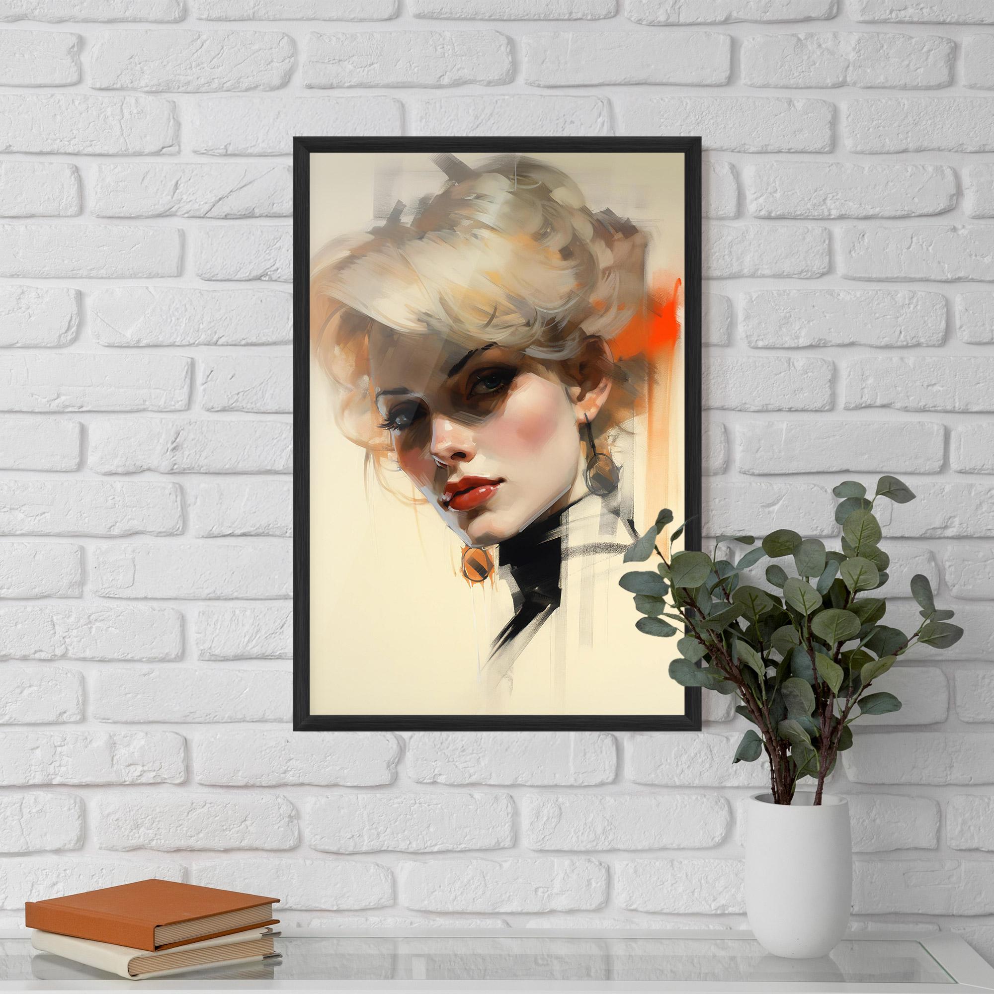 Gerahmte Poster Rockabilly Blonde Girl mockup 5