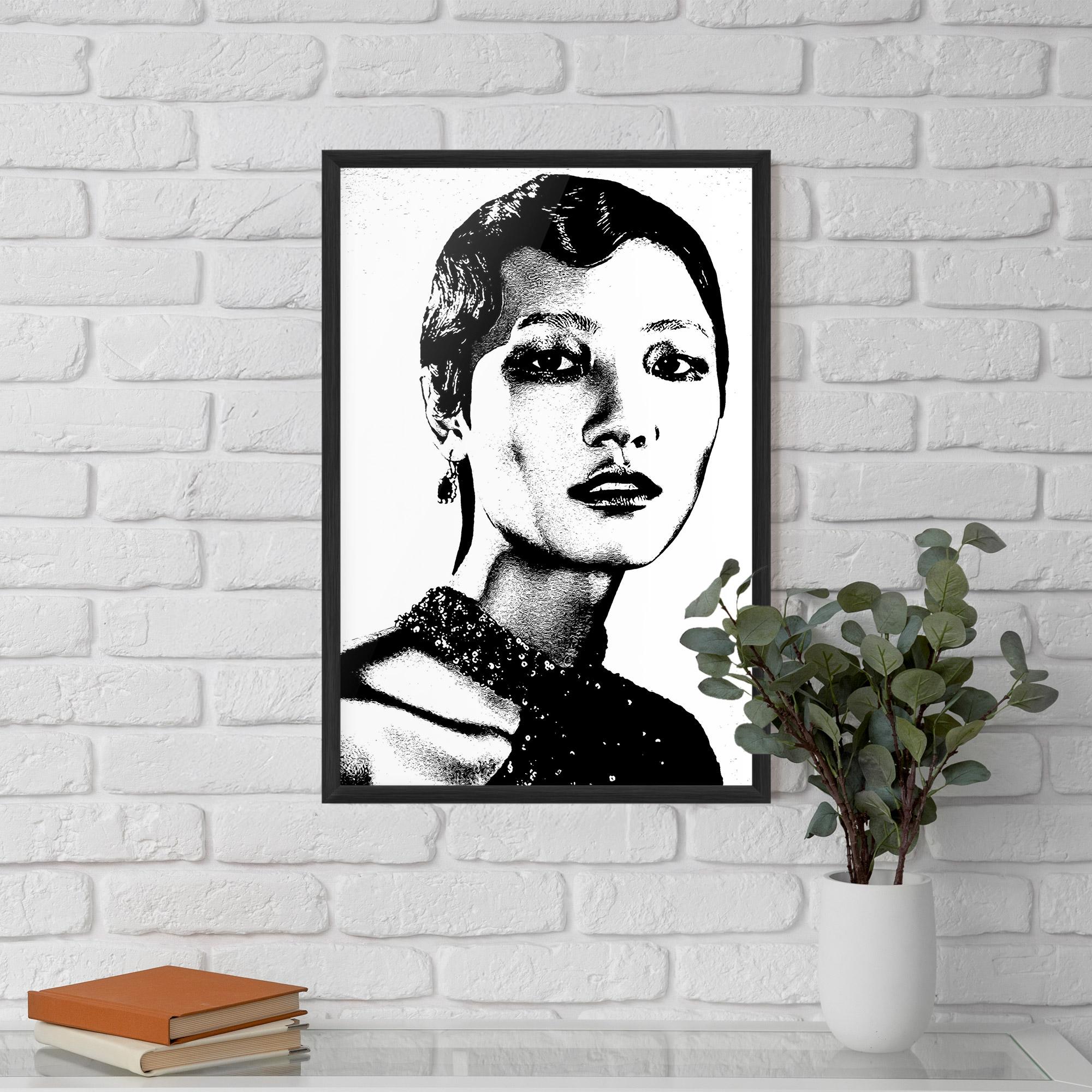 Gerahmte Poster White Black Portrait mockup 5