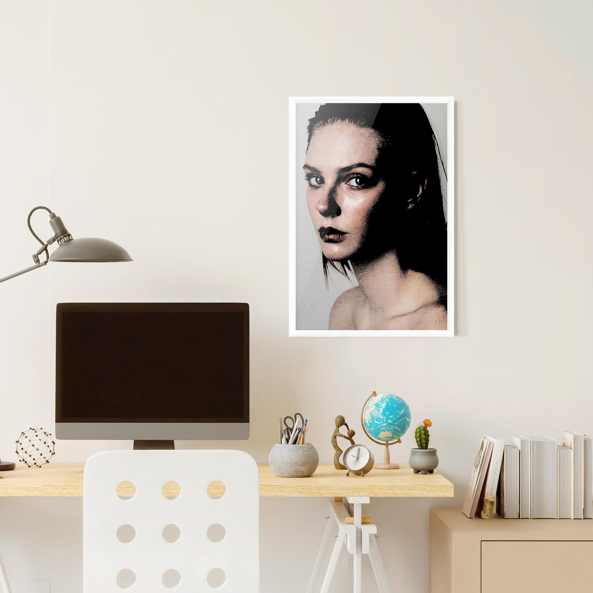 Gerahmte Poster Big Eyes Portrait mockup 6