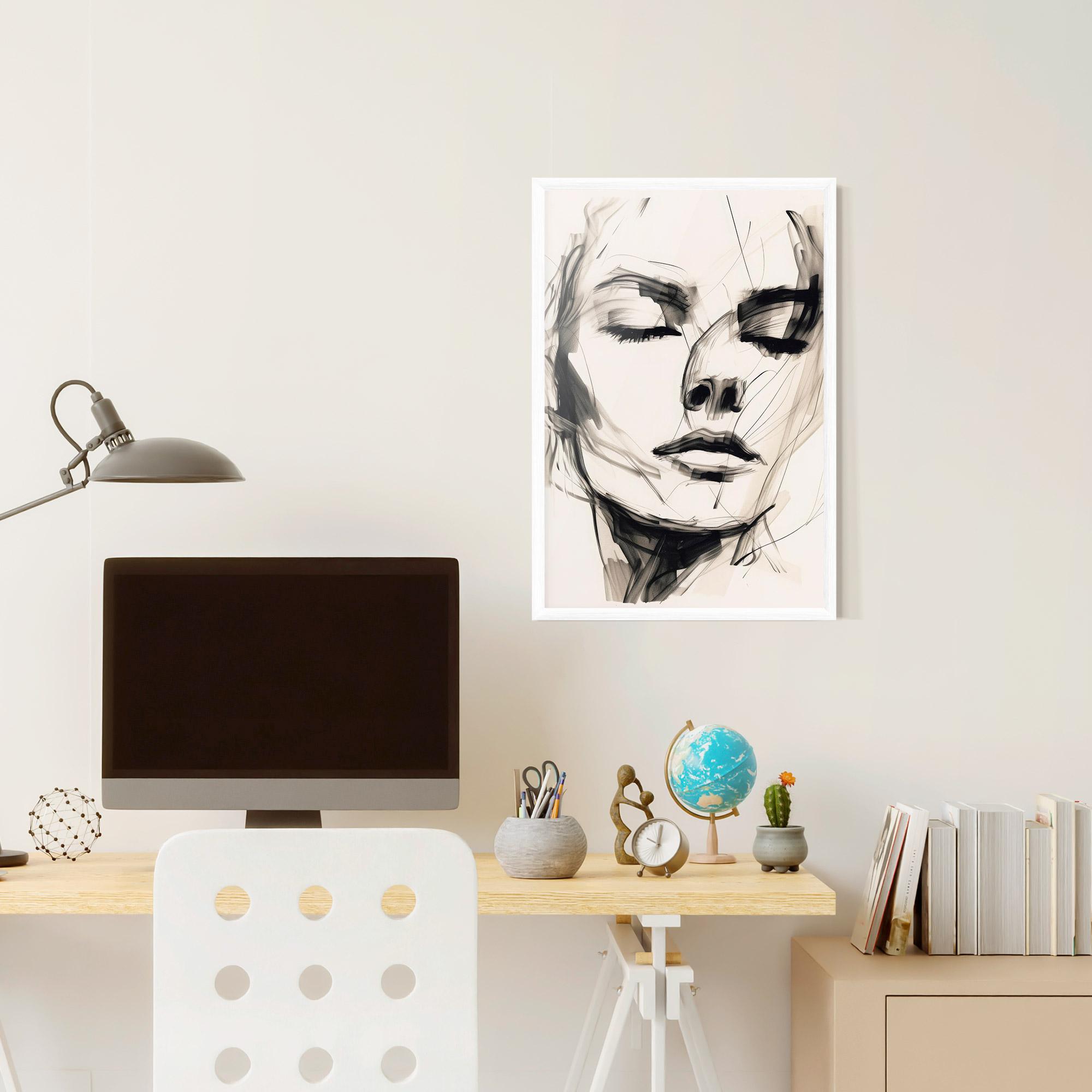 Gerahmte Poster Continuous Line Woman mockup 6