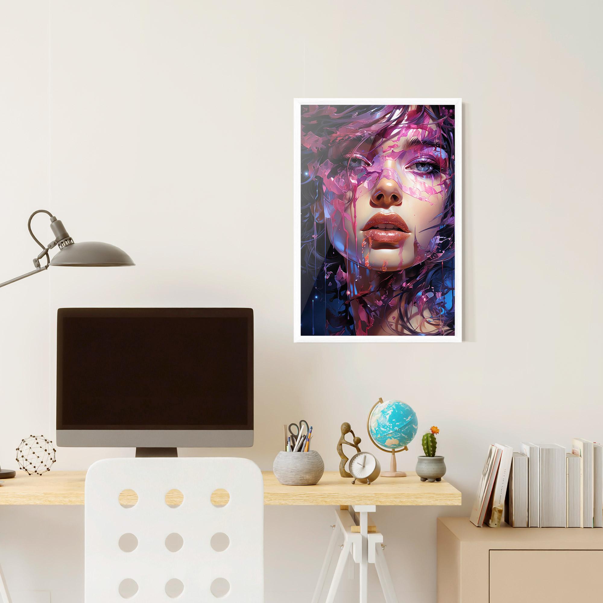 Gerahmte Poster Cute Purple Girl mockup 6