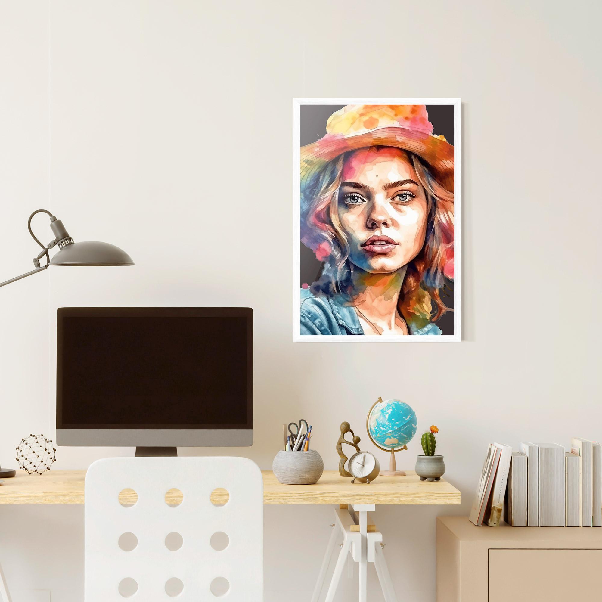 Gerahmte Poster Hat Portrait Girl mockup 6
