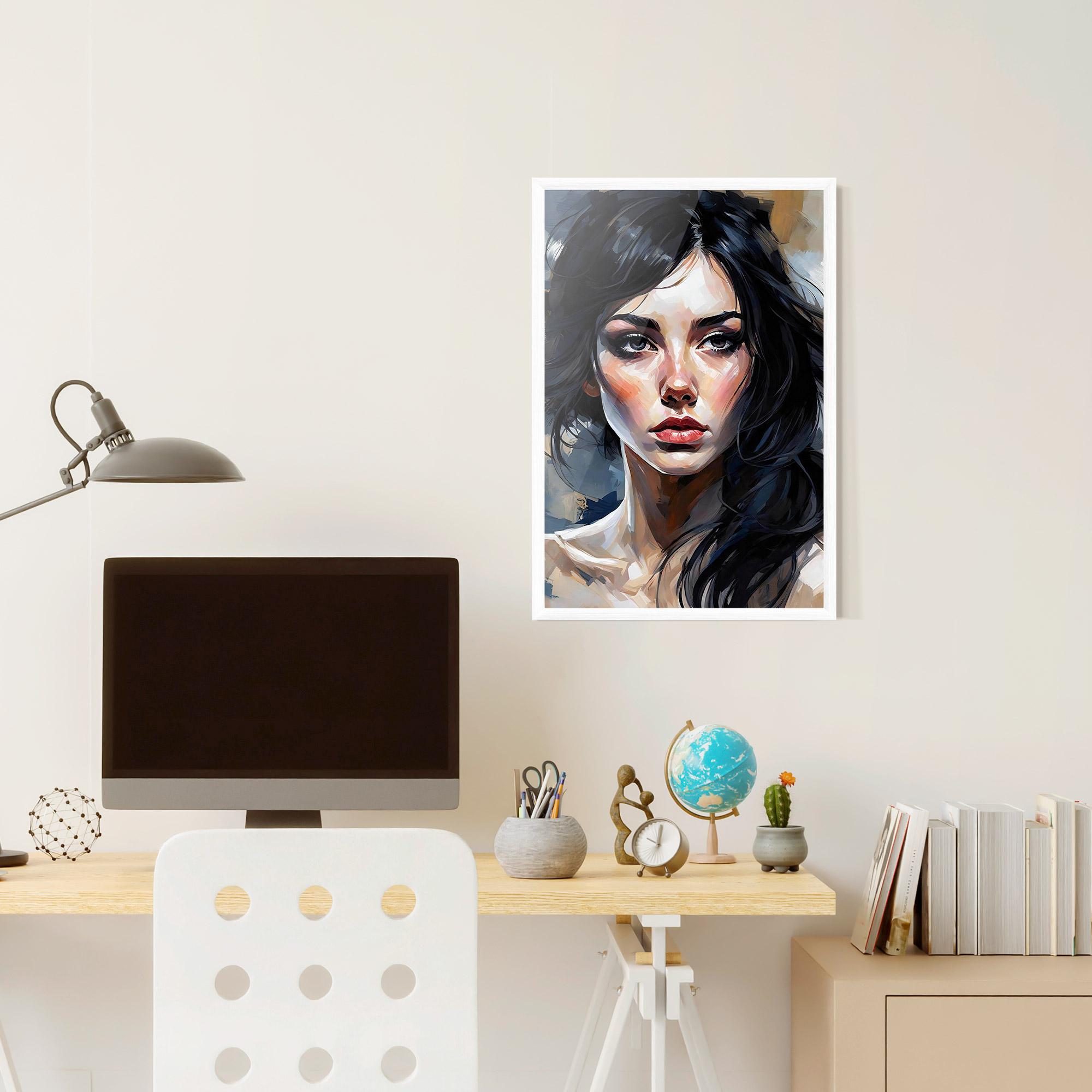 Gerahmte Poster Long Black Hair Portrait mockup 6