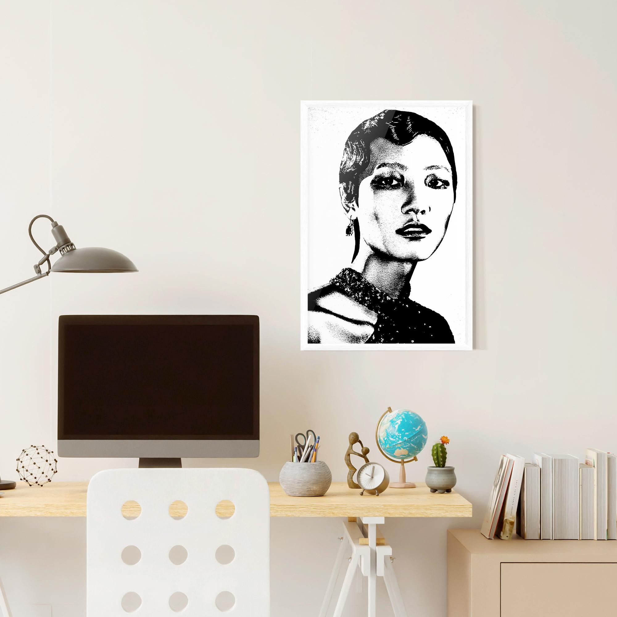 Gerahmte Poster White Black Portrait mockup 6