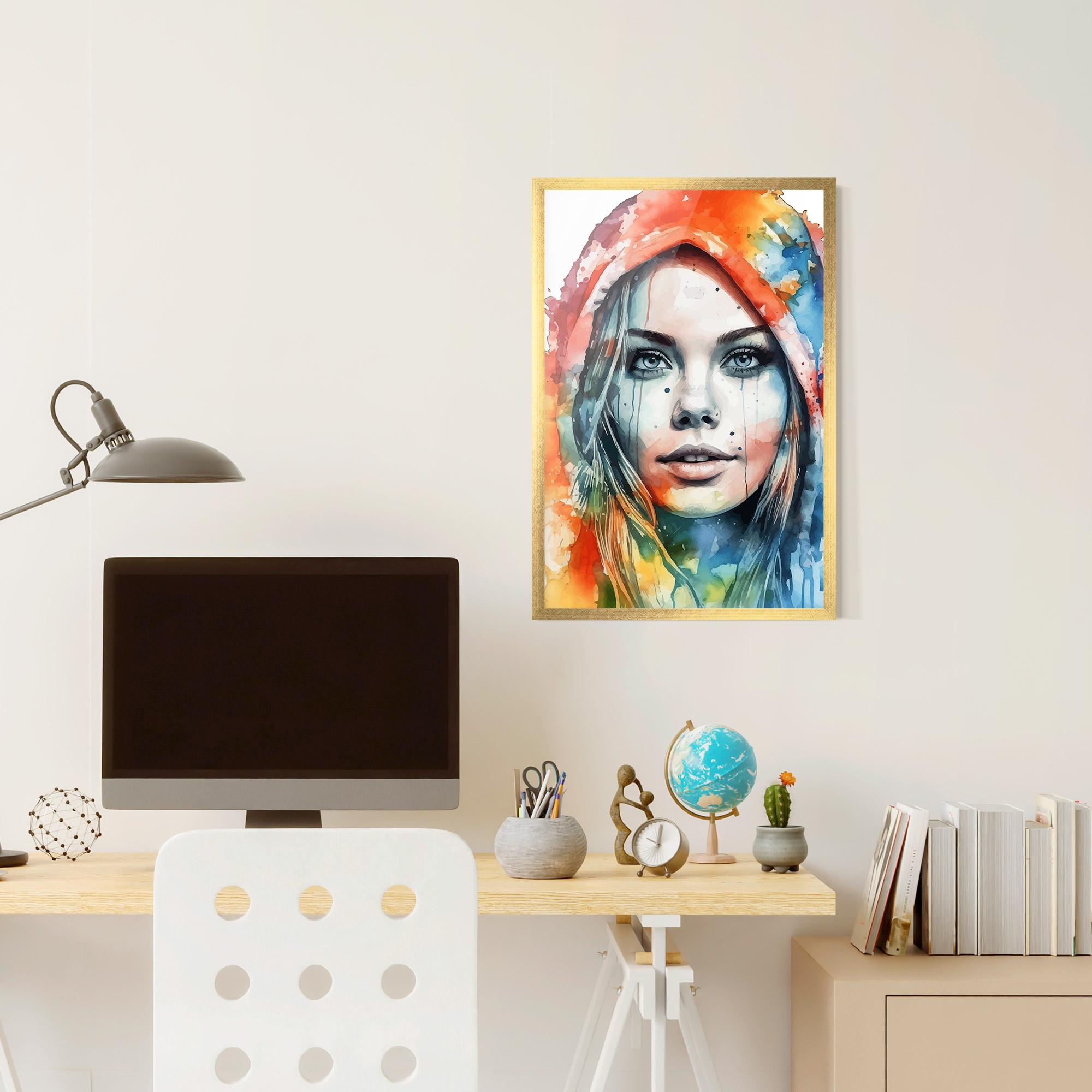 Gerahmte Poster Colorful Portrait Art mockup 6