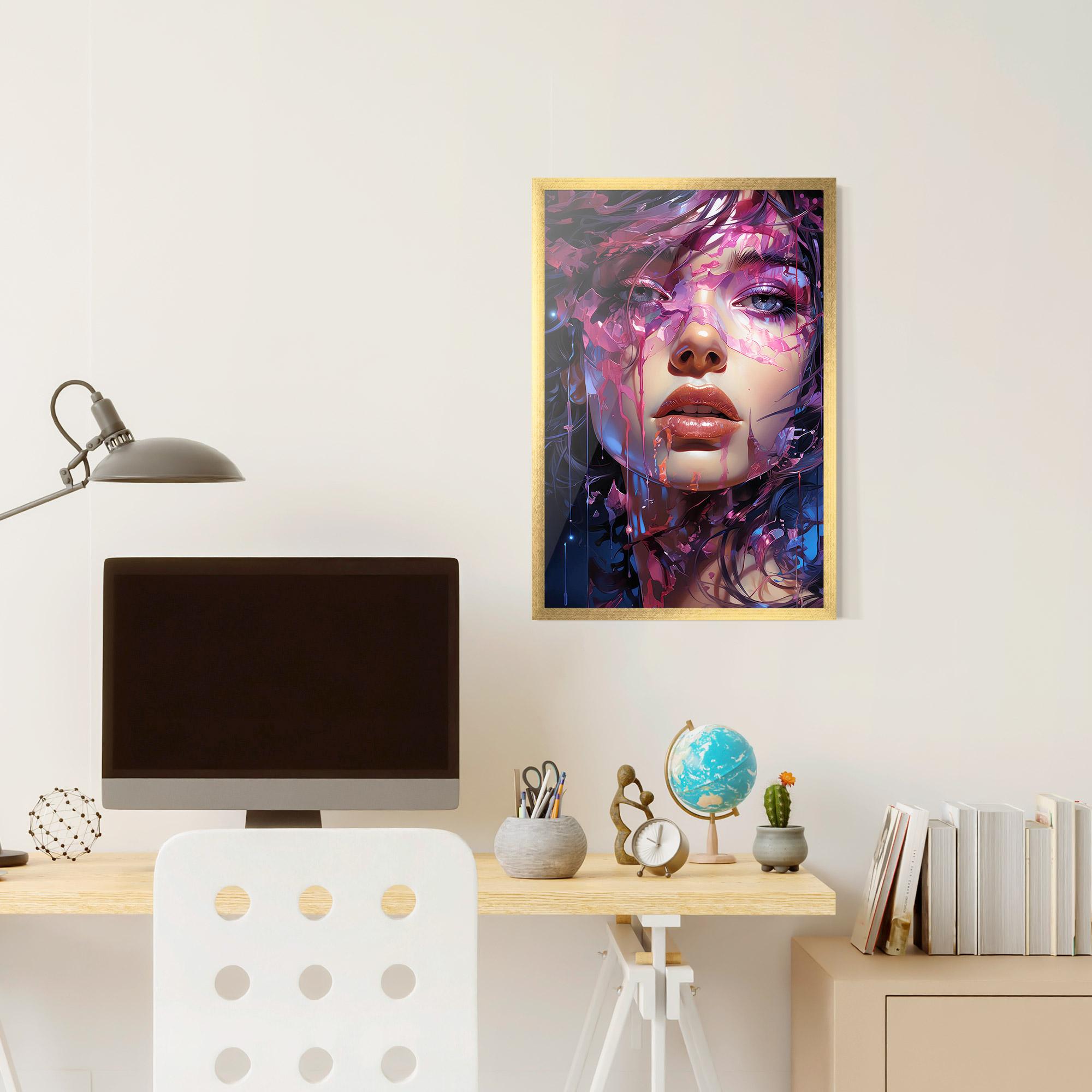 Gerahmte Poster Cute Purple Girl mockup 6