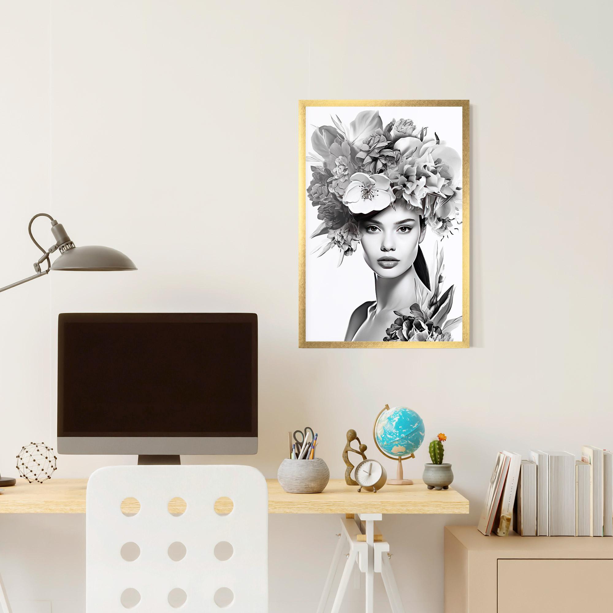 Gerahmte Poster Flower Crown Woman mockup 6