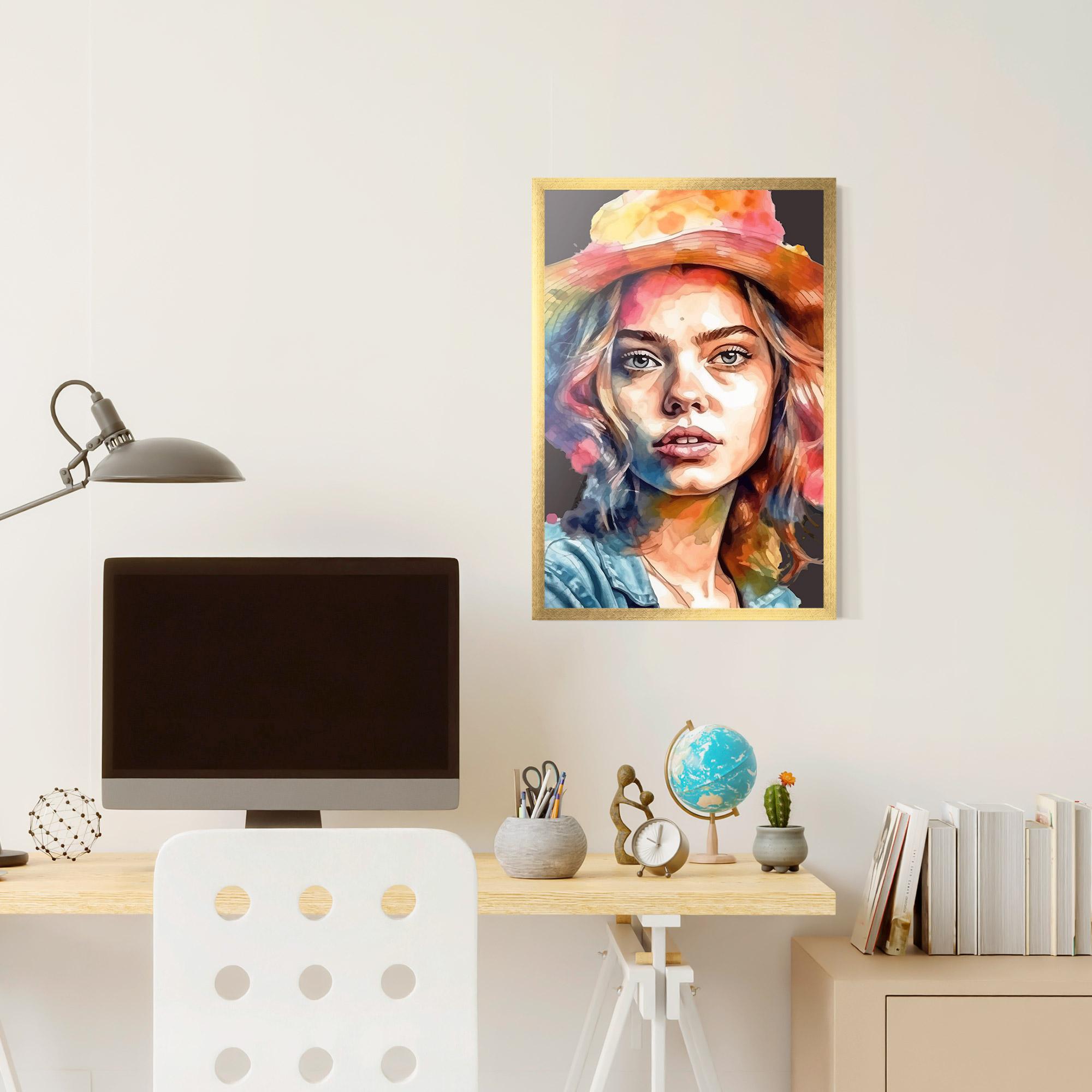 Gerahmte Poster Hat Portrait Girl mockup 6