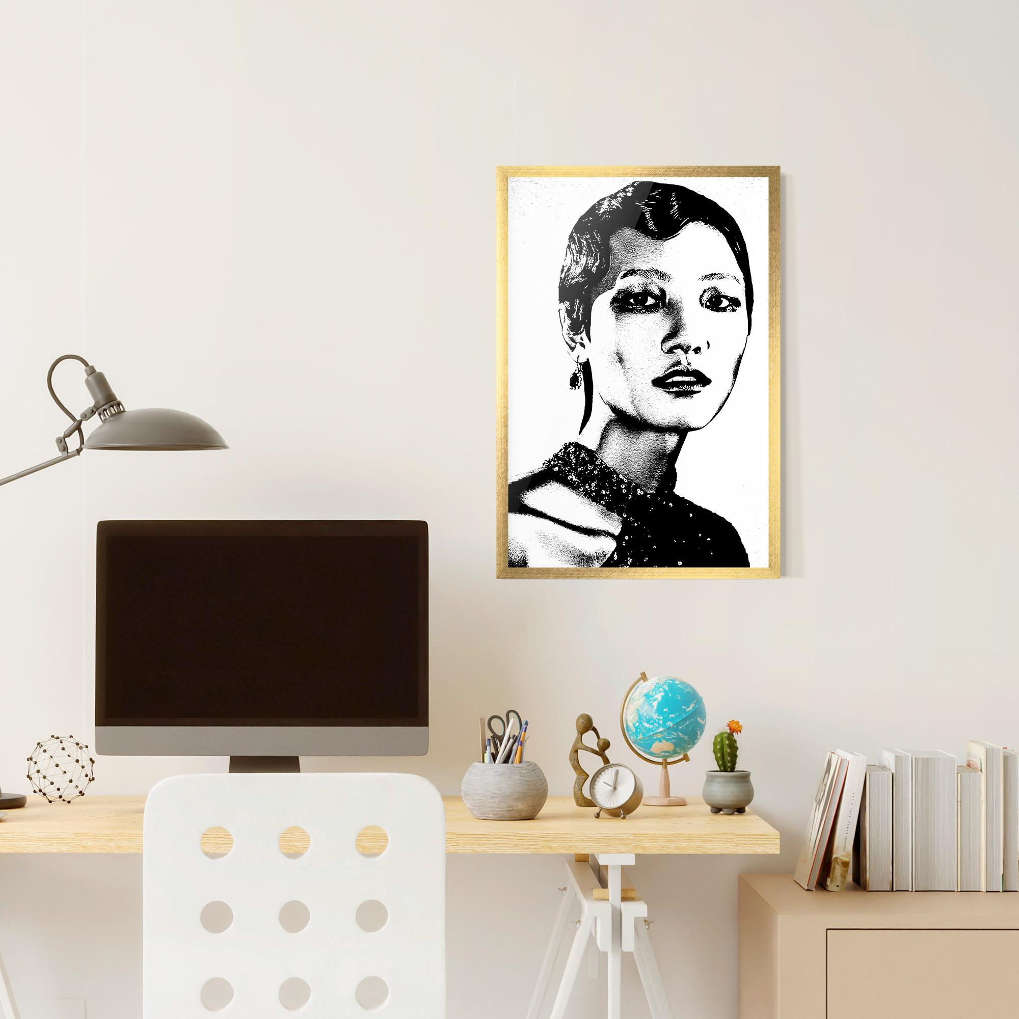 Gerahmte Poster White Black Portrait mockup 6