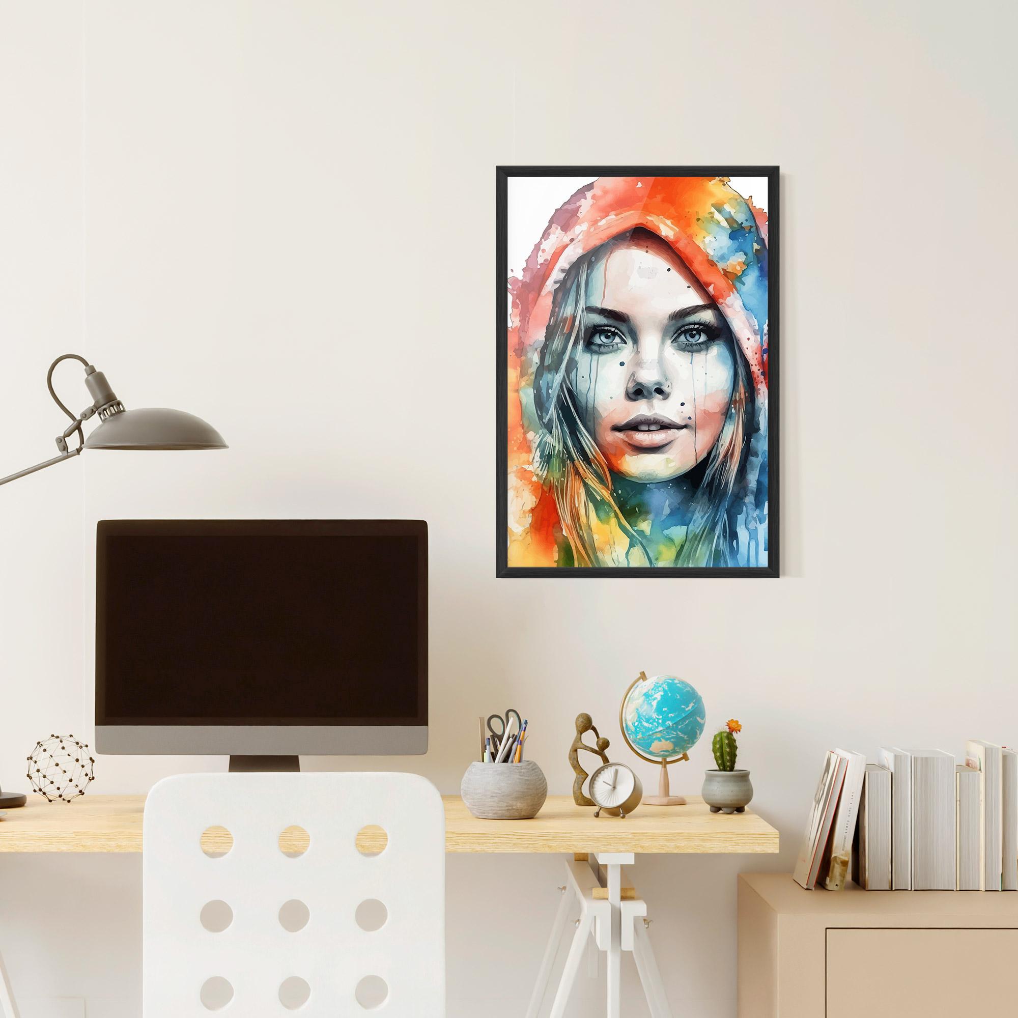 Gerahmte Poster Colorful Portrait Art mockup 6