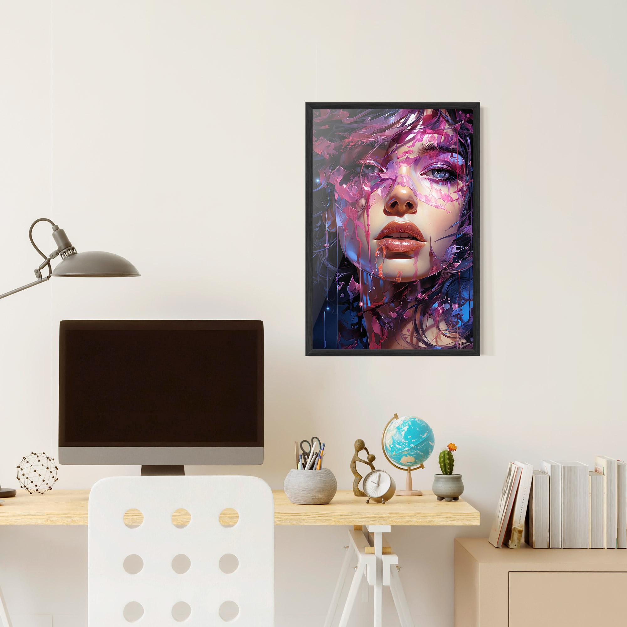 Gerahmte Poster Cute Purple Girl mockup 6