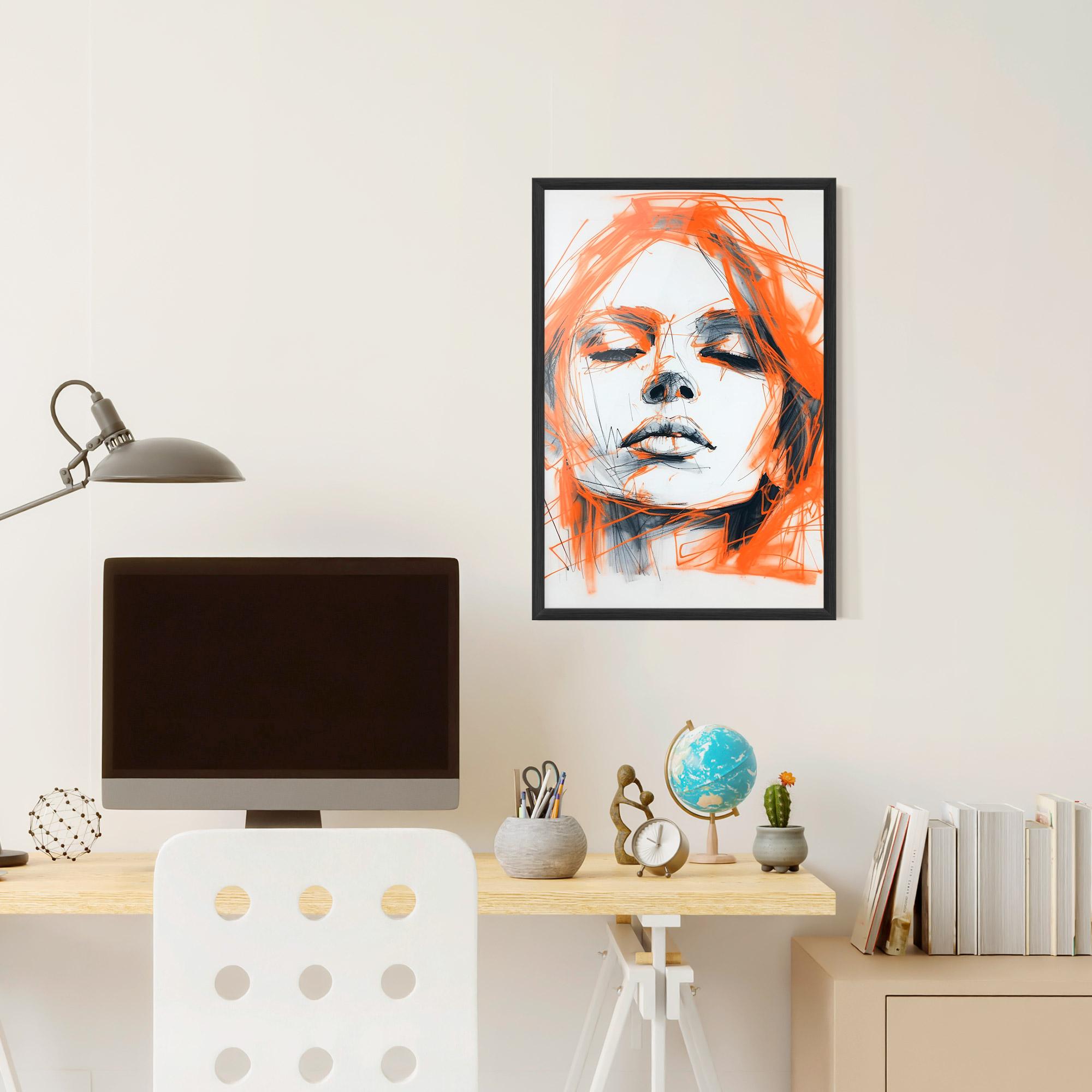 Gerahmte Poster Orange Ink Drawing mockup 6