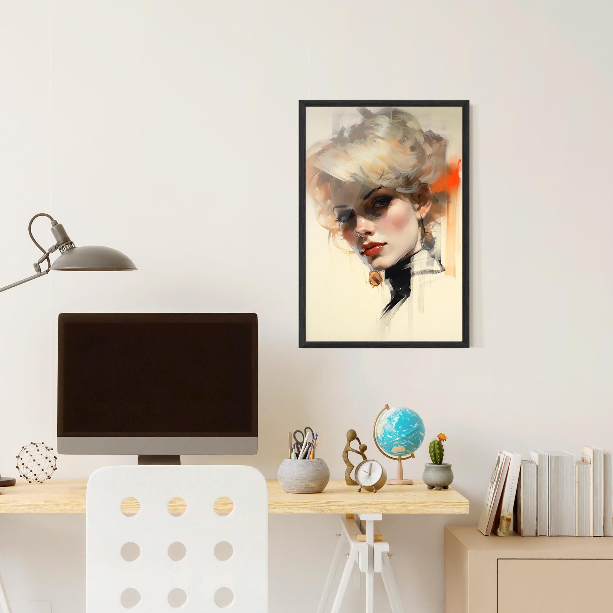 Gerahmte Poster Rockabilly Blonde Girl mockup 6