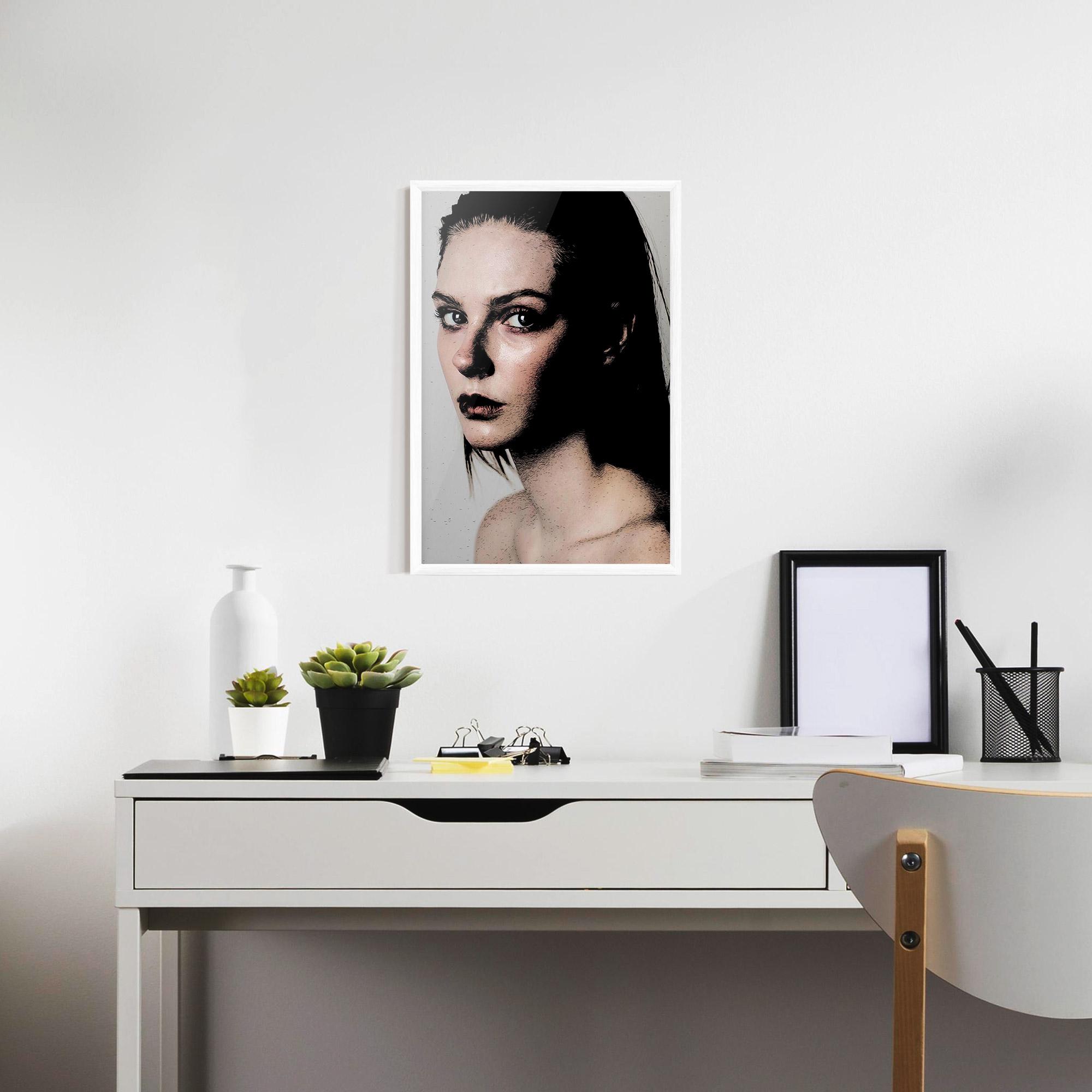 Gerahmte Poster Big Eyes Portrait mockup 7