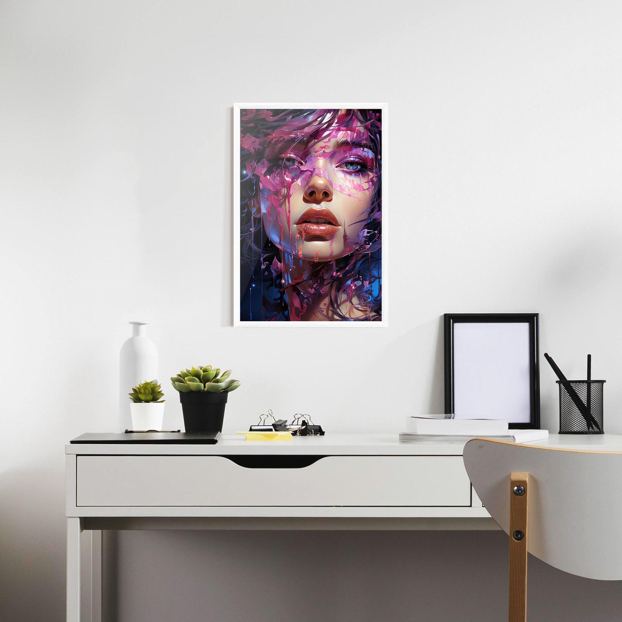 Gerahmte Poster Cute Purple Girl mockup 7