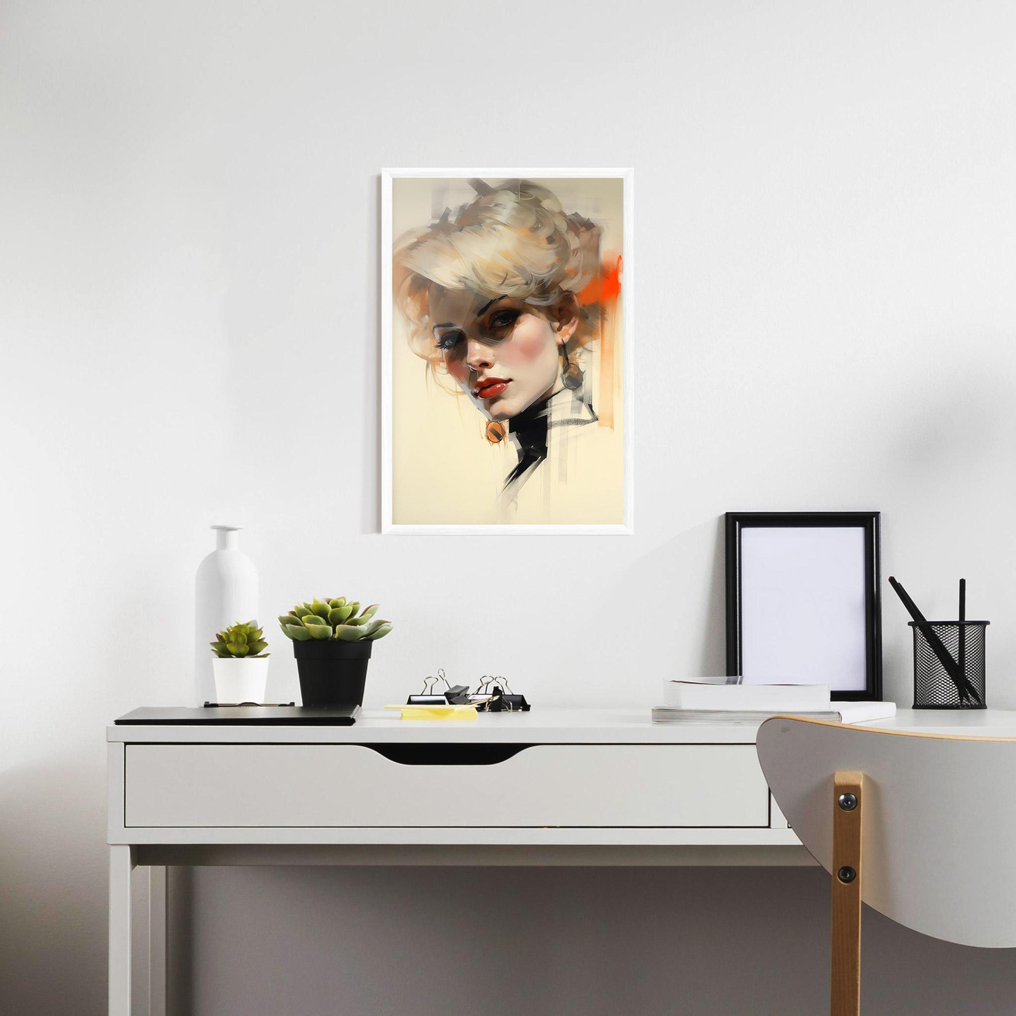 Gerahmte Poster Rockabilly Blonde Girl mockup 7