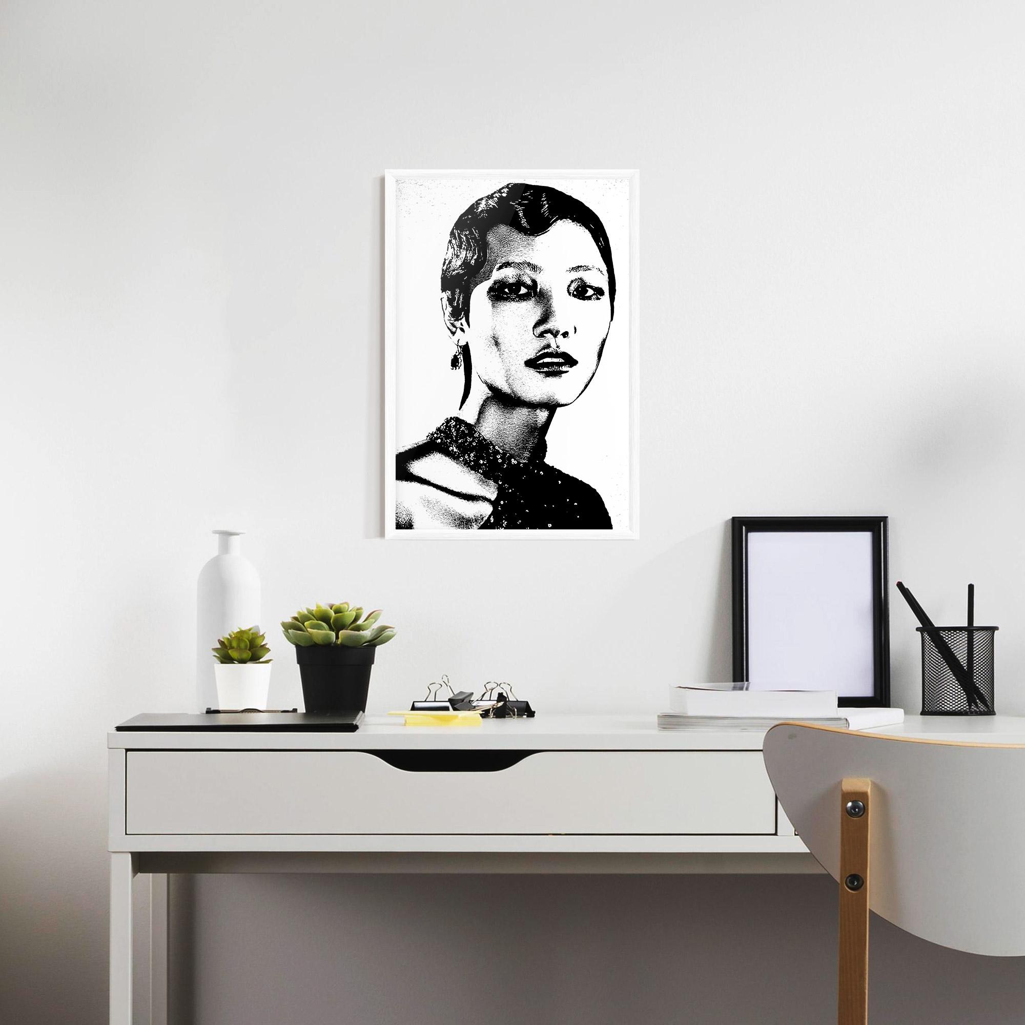 Gerahmte Poster White Black Portrait mockup 7