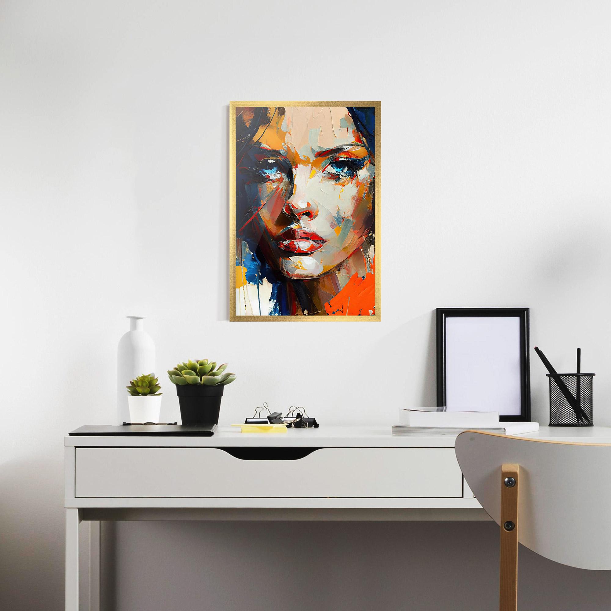 Gerahmte Poster Beautiful Brunette Woman mockup 7