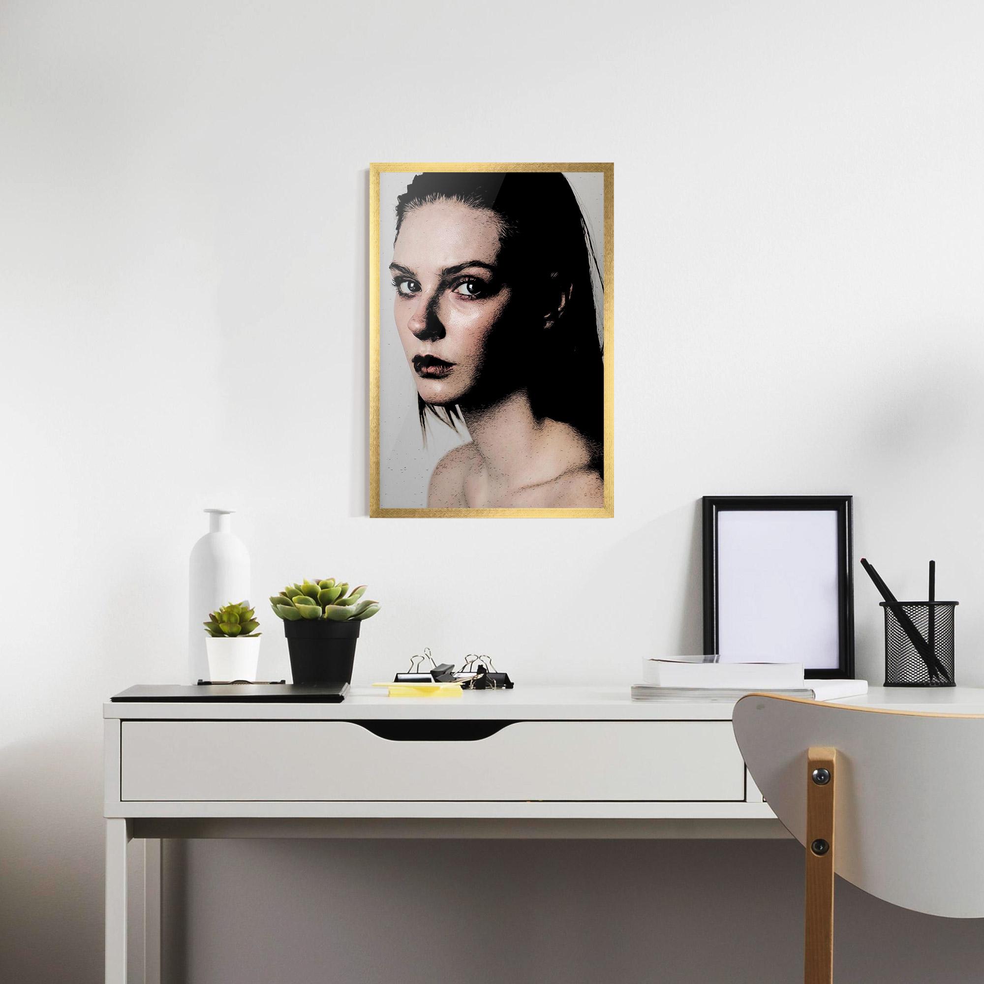 Gerahmte Poster Big Eyes Portrait mockup 7