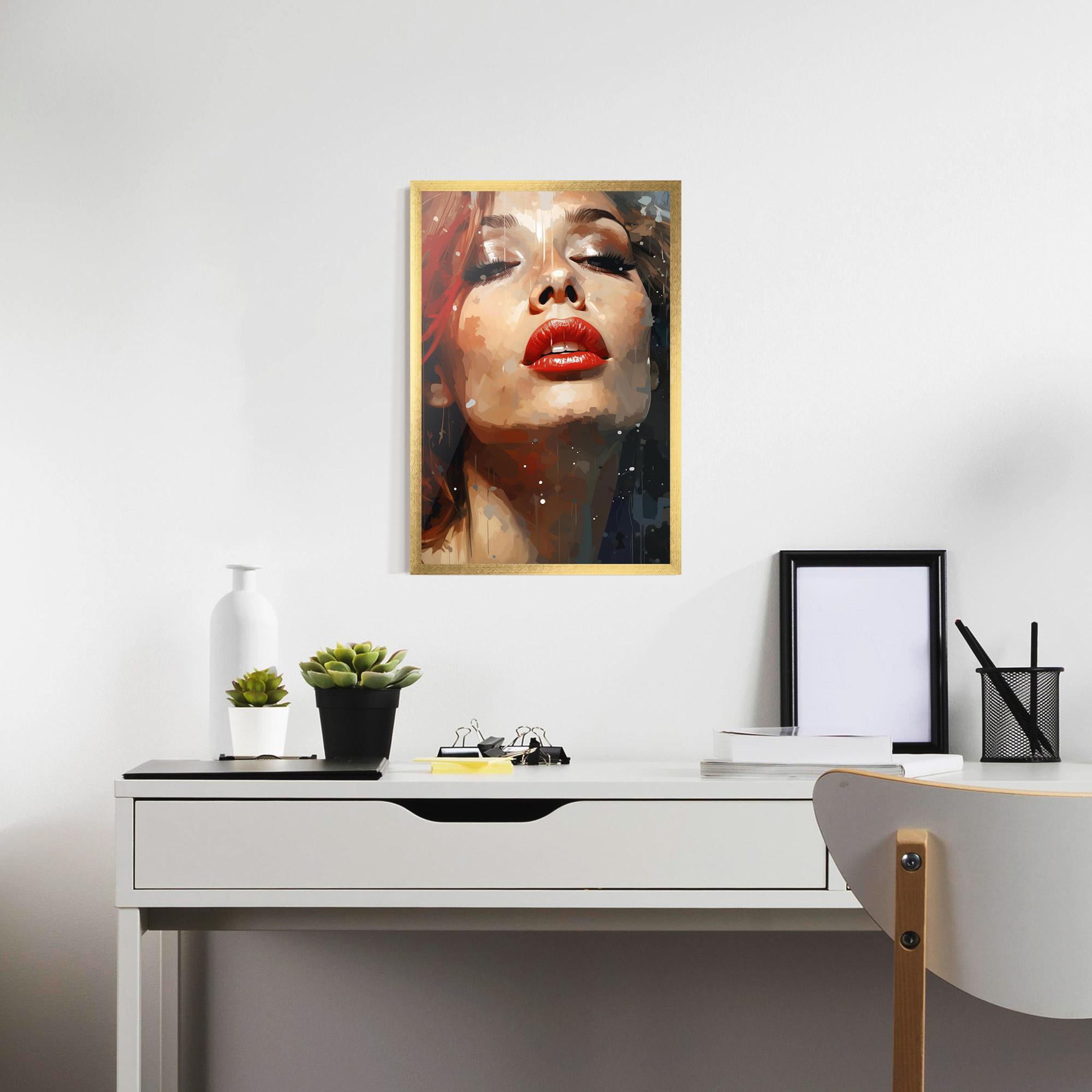 Gerahmte Poster Close Up Look Portrait mockup 7