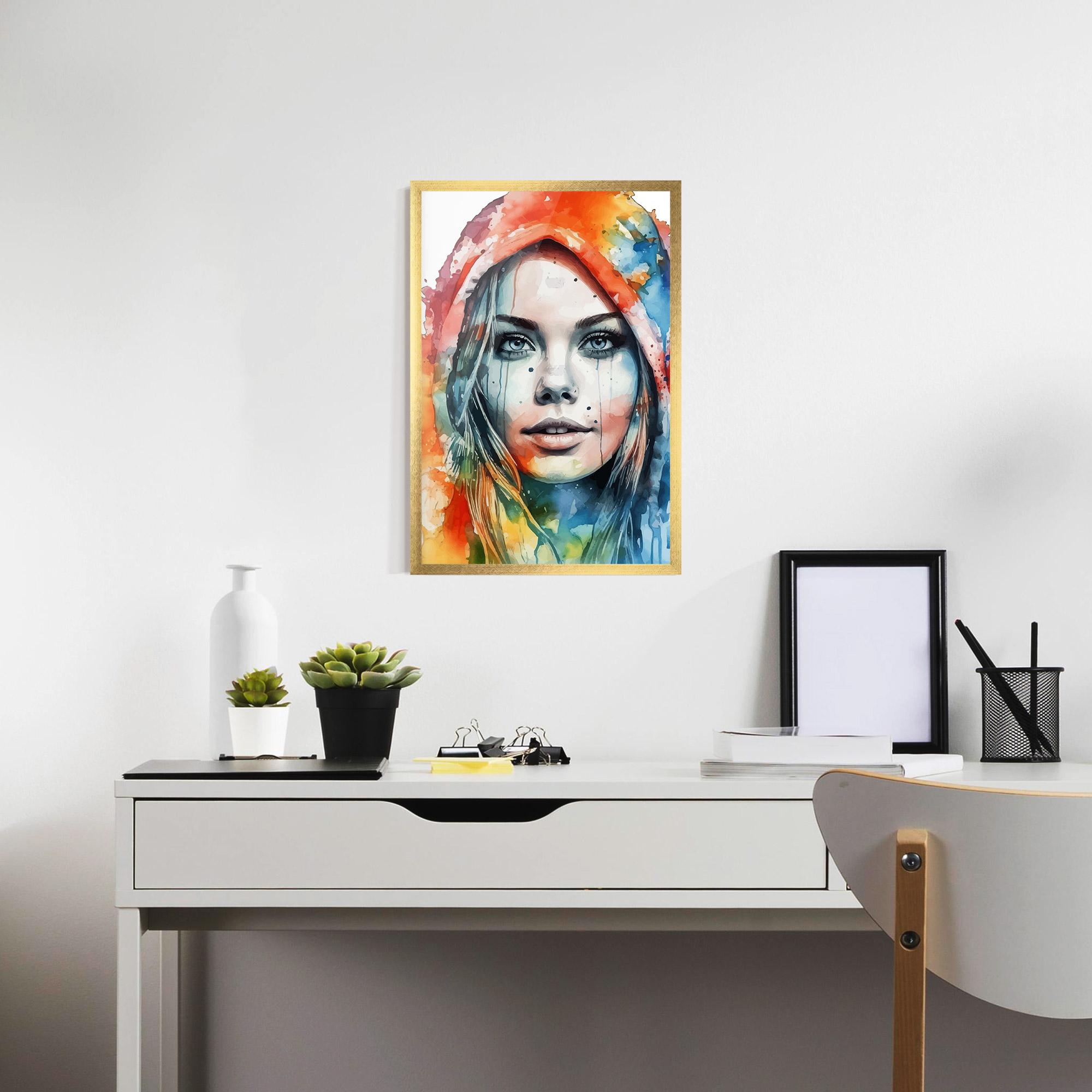 Gerahmte Poster Colorful Portrait Art mockup 7