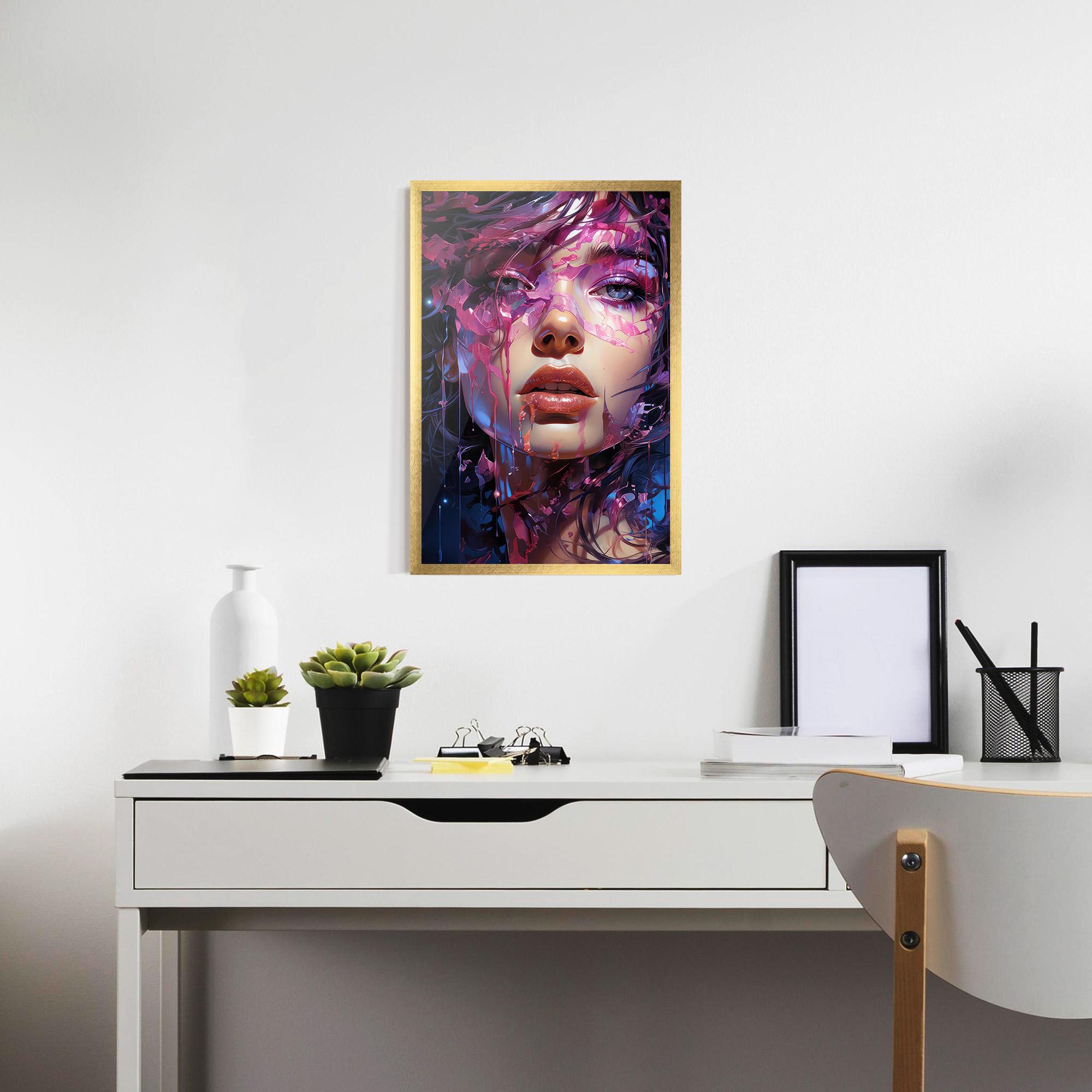 Gerahmte Poster Cute Purple Girl mockup 7