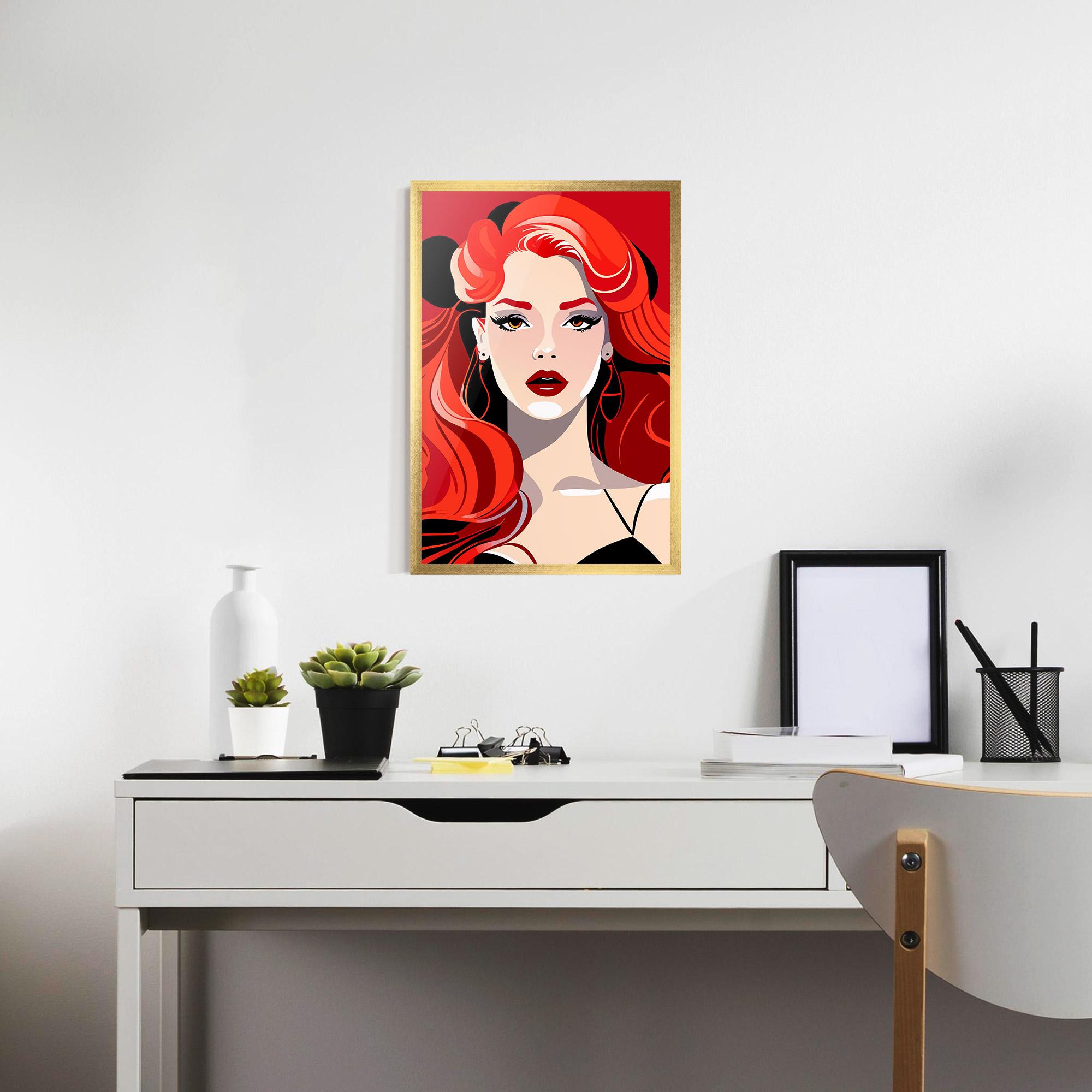 Gerahmte Poster Red Hair Portrait mockup 7