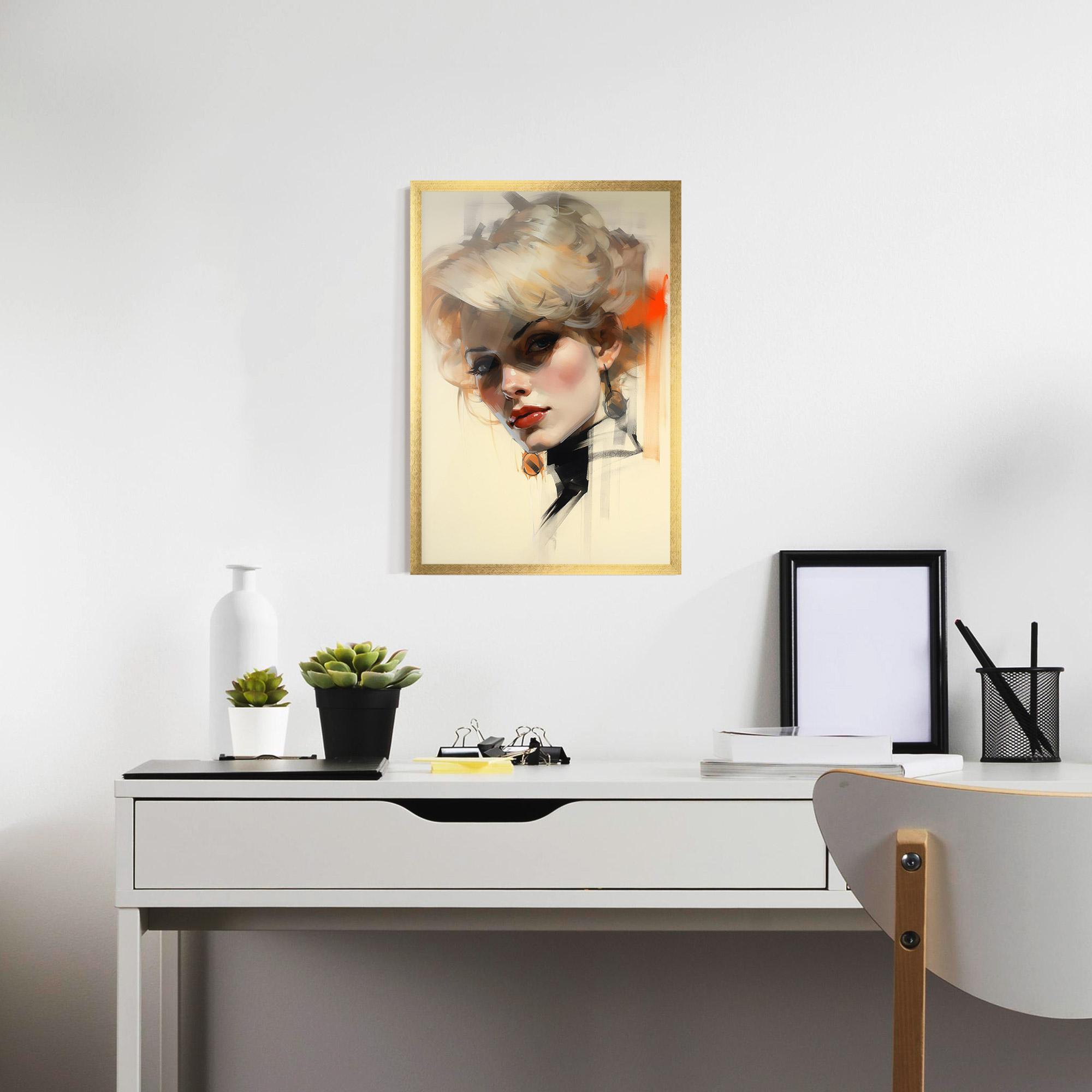 Gerahmte Poster Rockabilly Blonde Girl mockup 7
