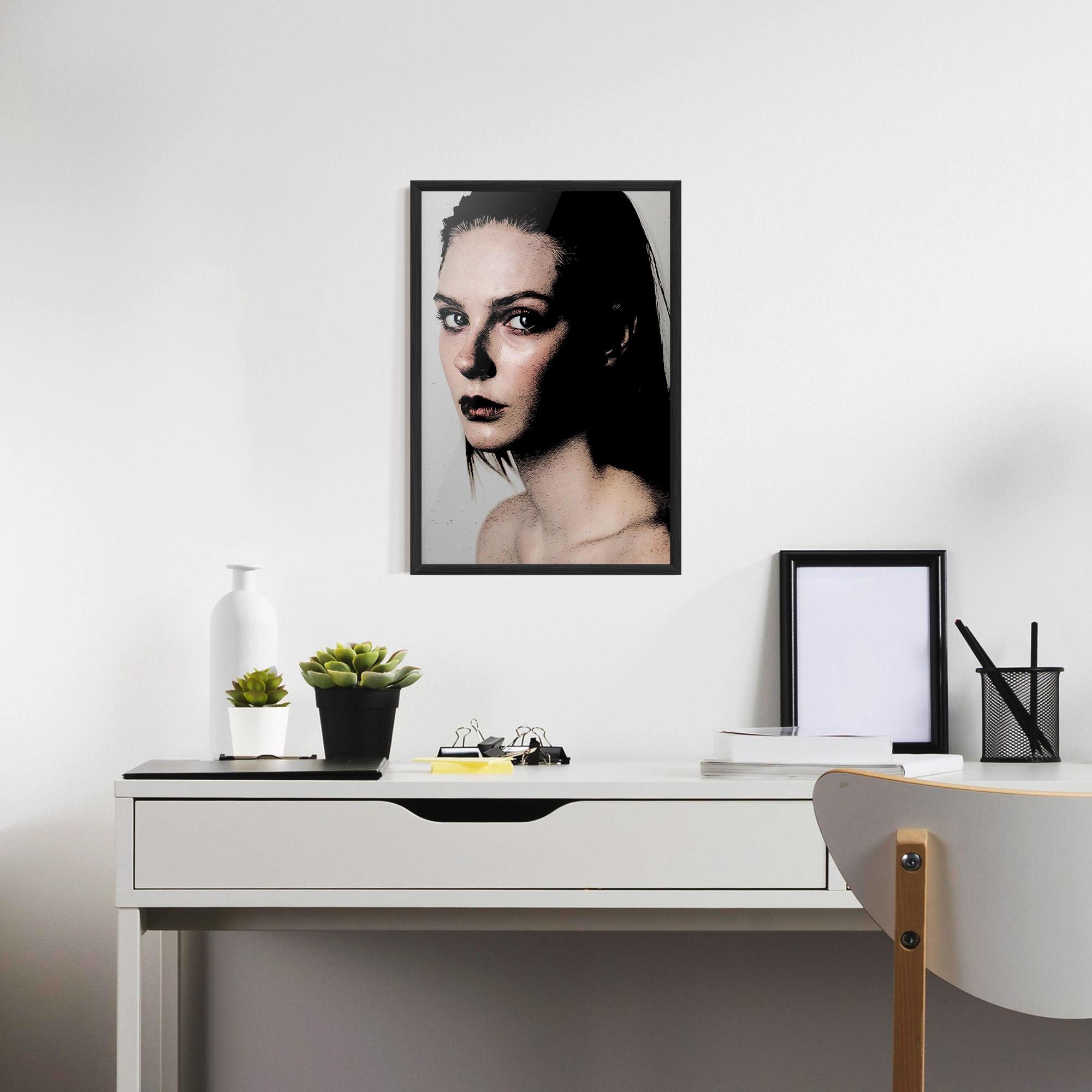 Gerahmte Poster Big Eyes Portrait mockup 7