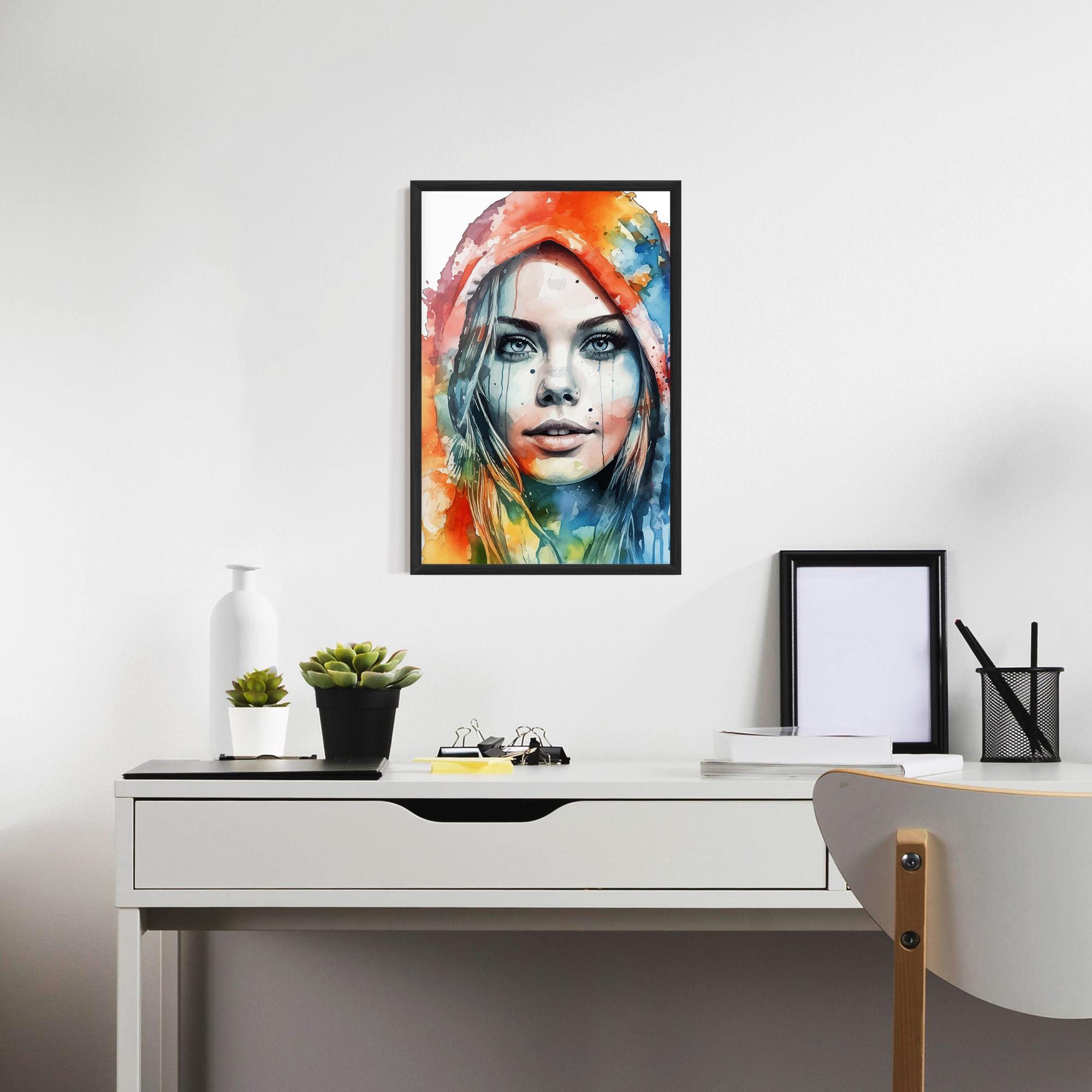 Gerahmte Poster Colorful Portrait Art mockup 7