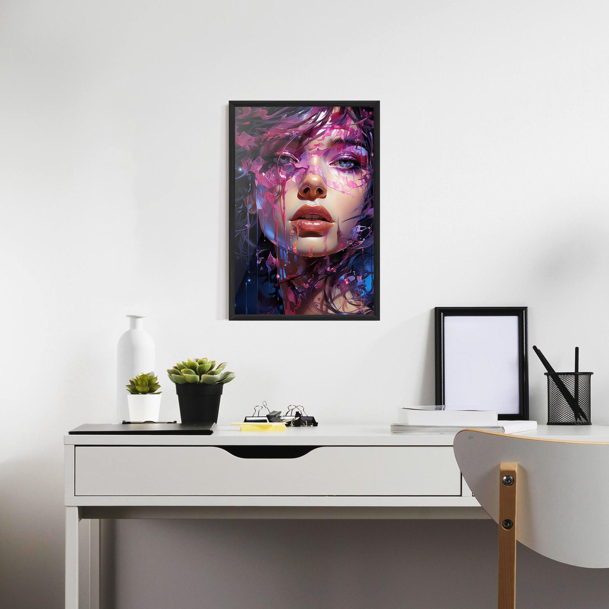 Gerahmte Poster Cute Purple Girl mockup 7