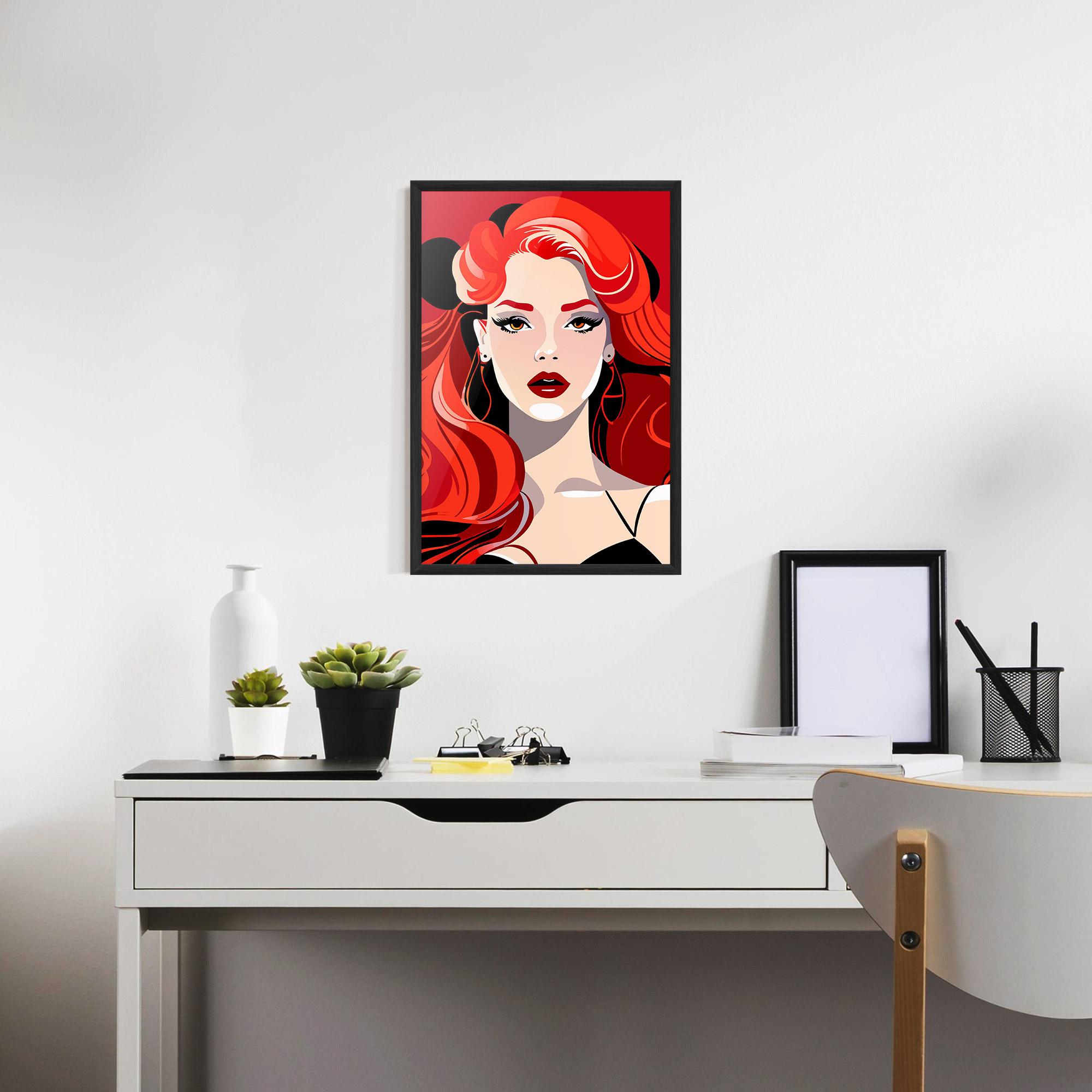 Gerahmte Poster Red Hair Portrait mockup 7