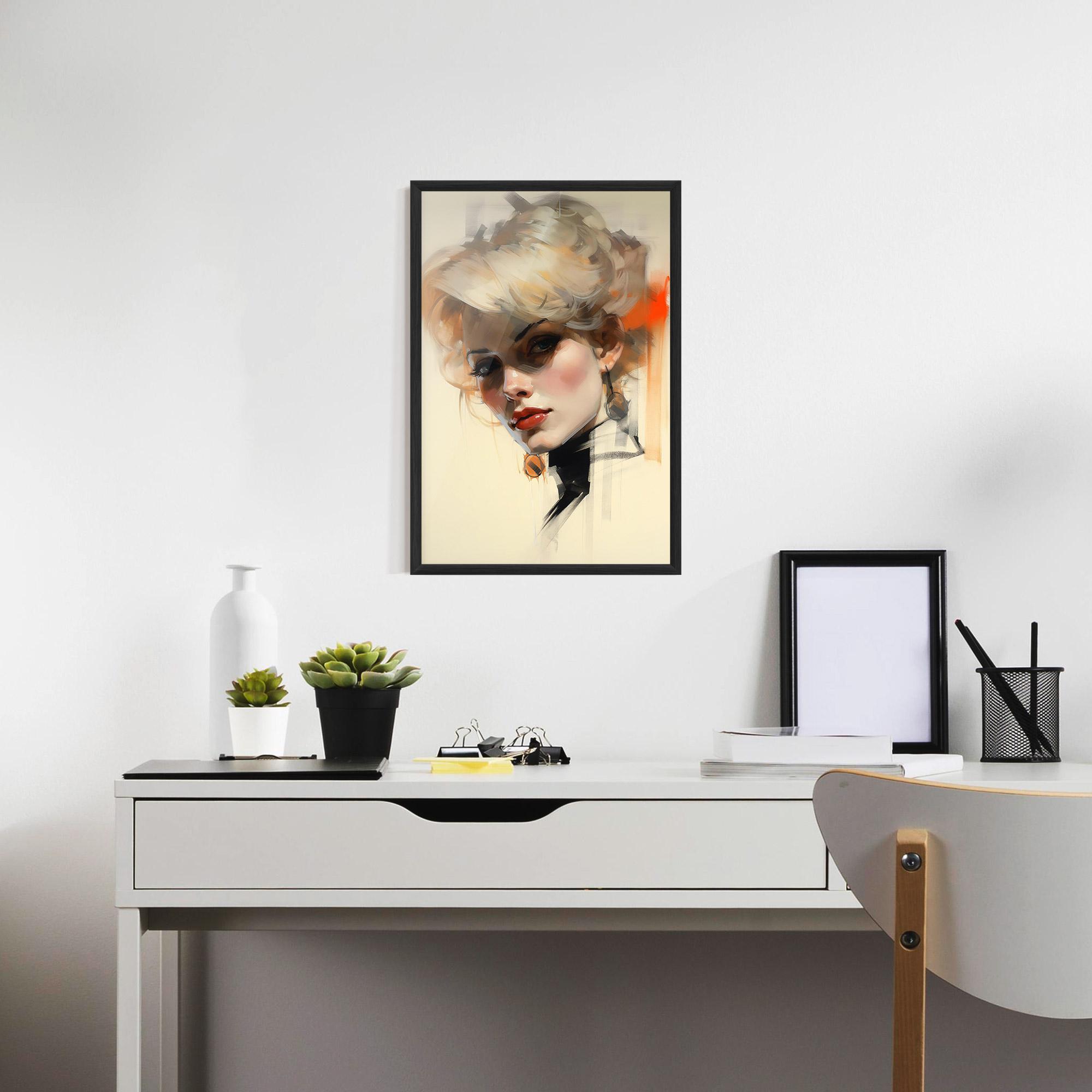 Gerahmte Poster Rockabilly Blonde Girl mockup 7