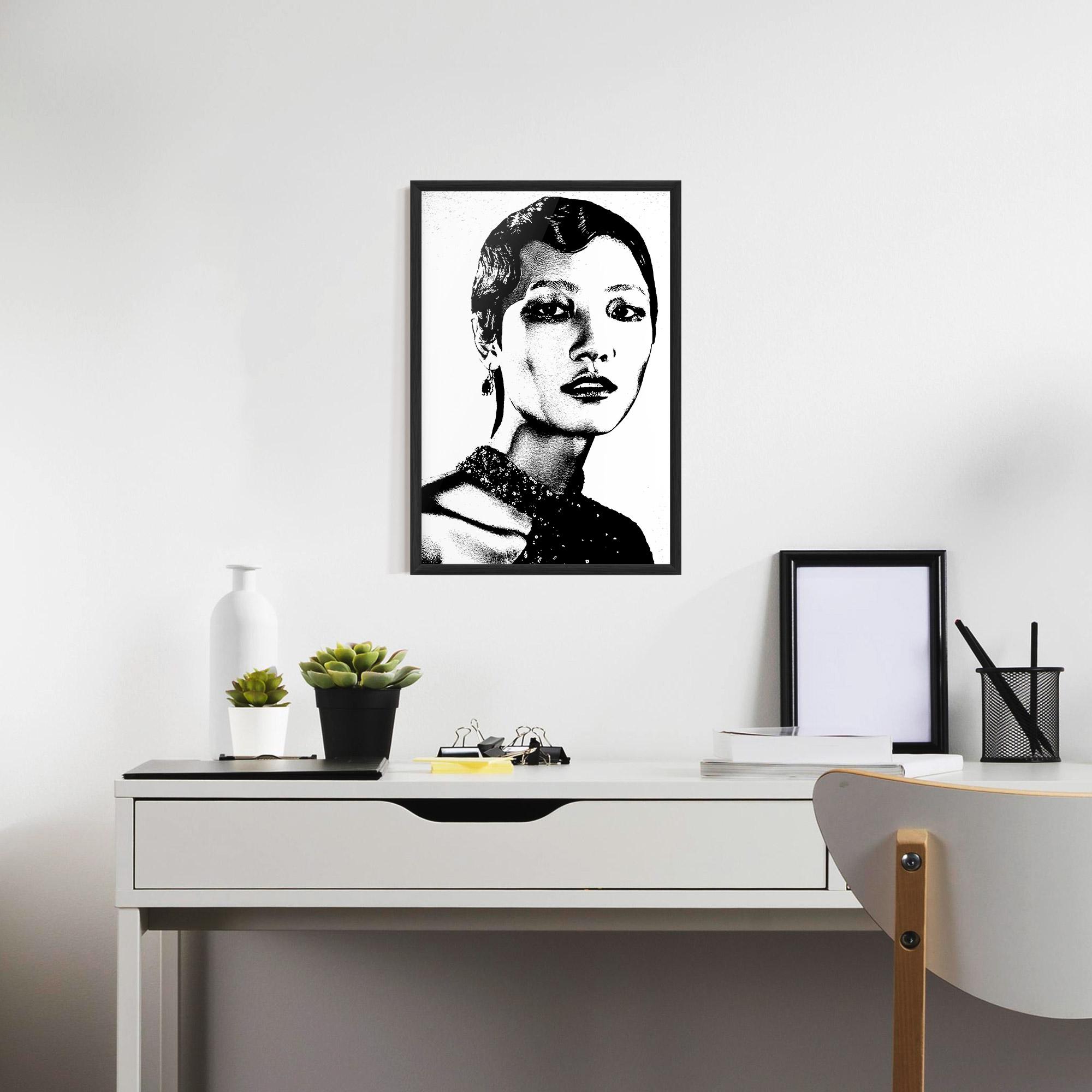 Gerahmte Poster White Black Portrait mockup 7
