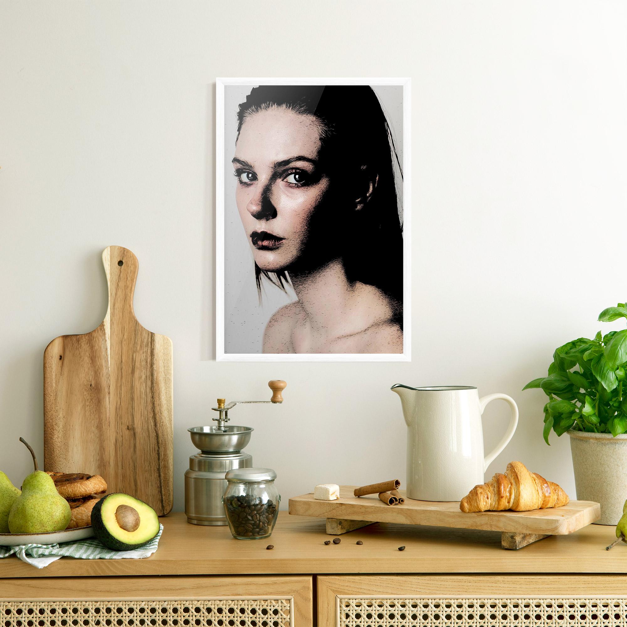 Gerahmte Poster Big Eyes Portrait mockup 8