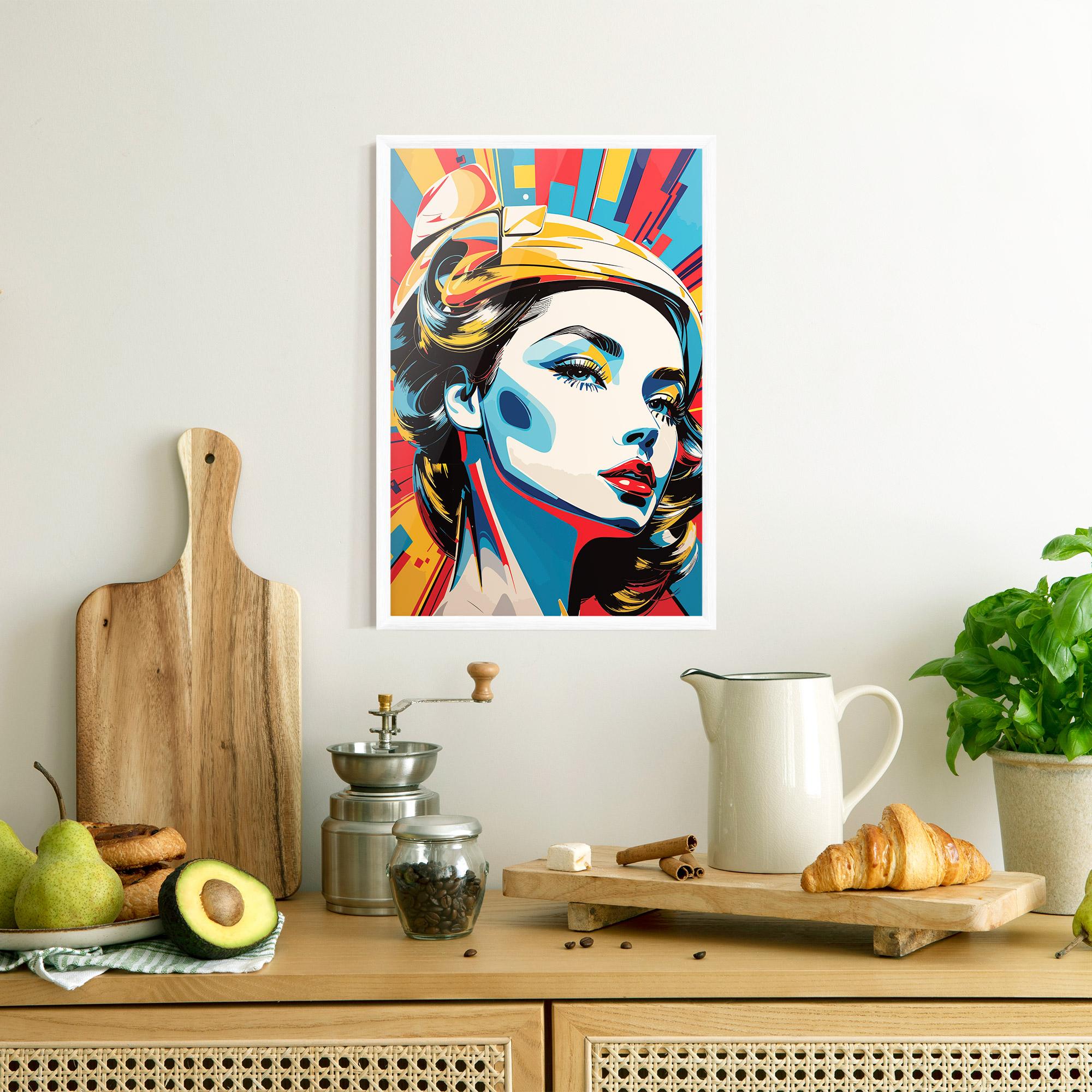 Gerahmte Poster Colorful Portrait Lady mockup 8