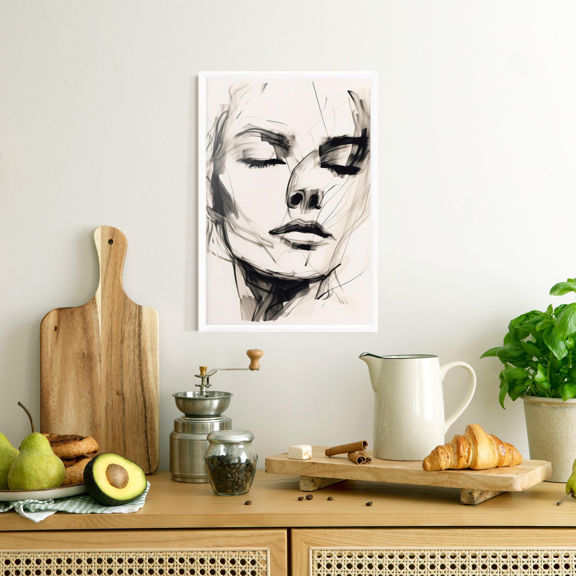 Gerahmte Poster Continuous Line Woman mockup 8