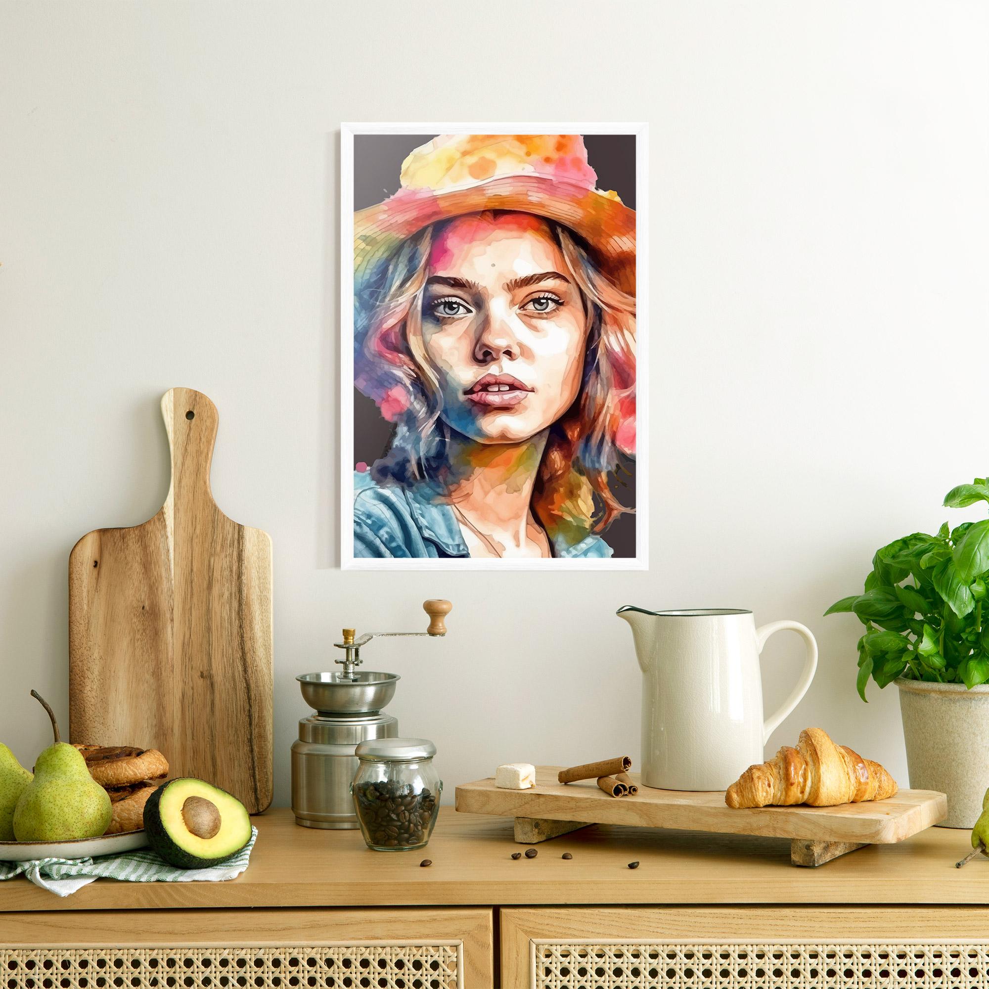 Gerahmte Poster Hat Portrait Girl mockup 8