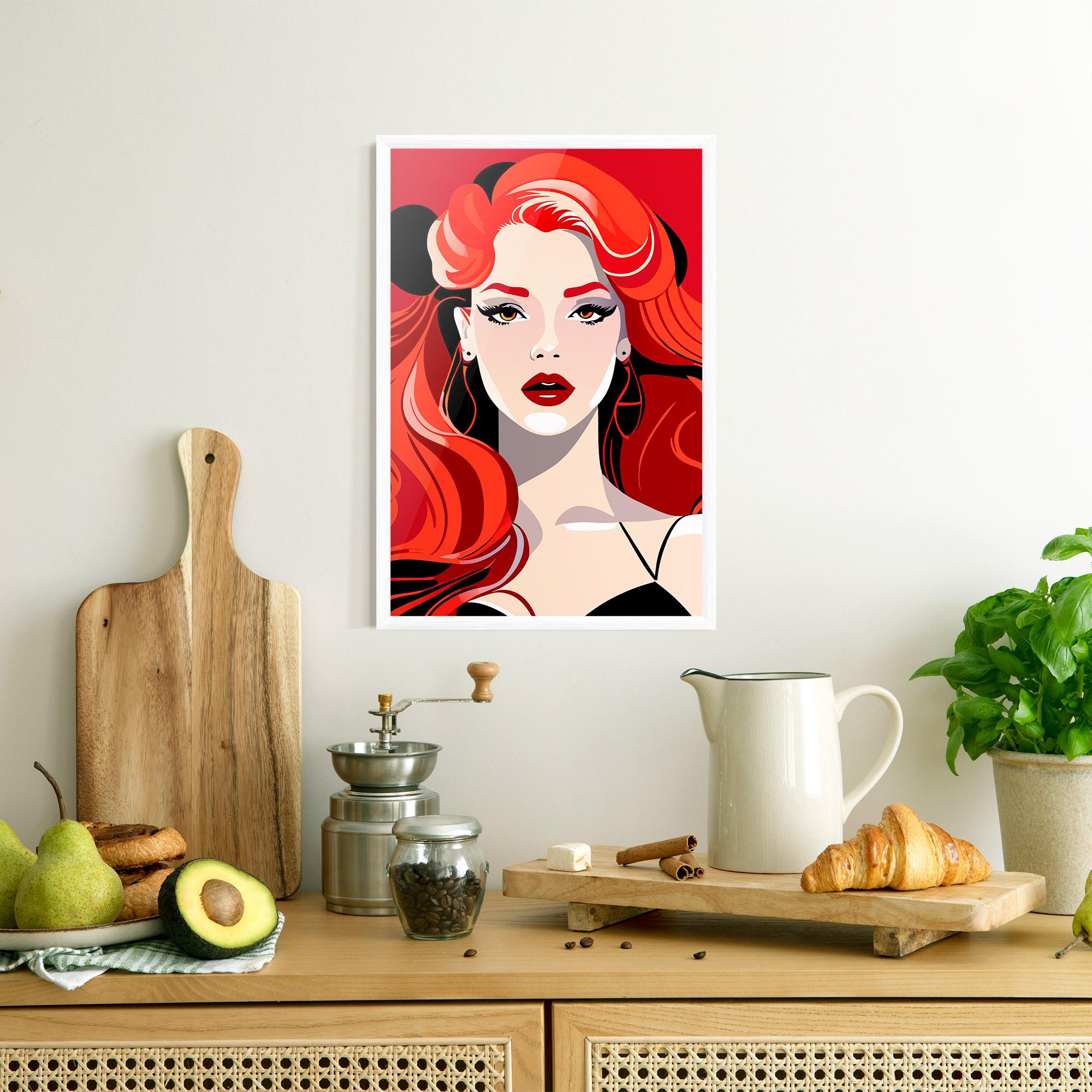 Gerahmte Poster Red Hair Portrait mockup 8