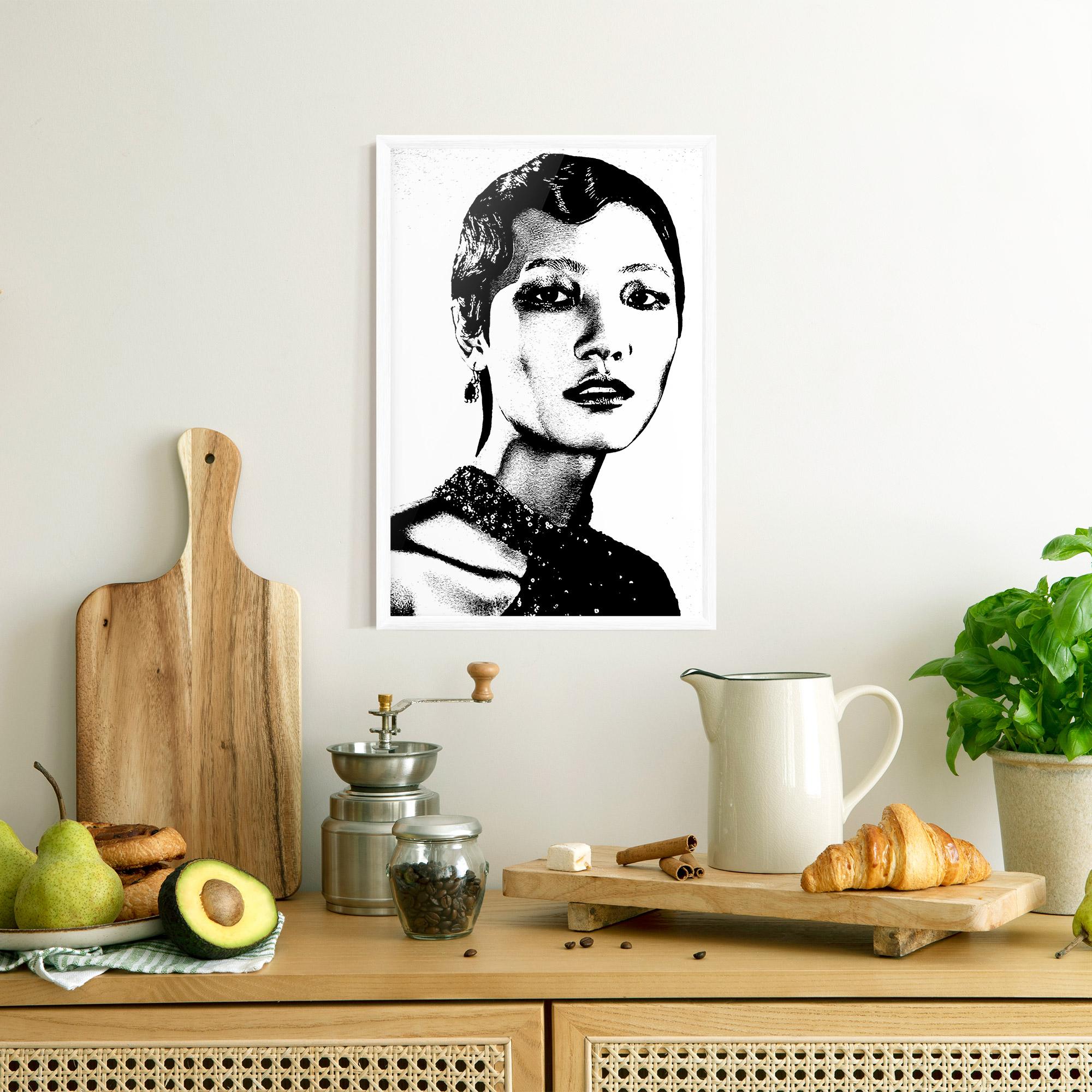 Gerahmte Poster White Black Portrait mockup 8