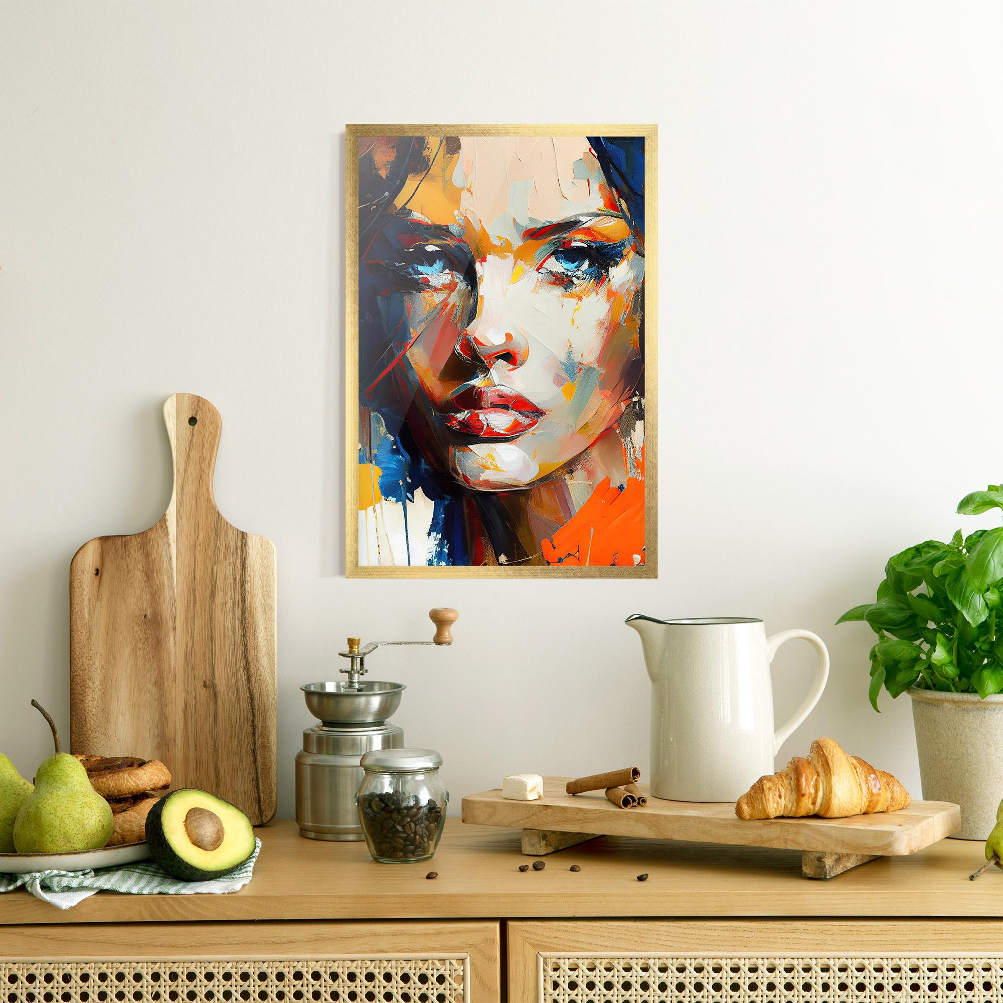 Gerahmte Poster Beautiful Brunette Woman mockup 8