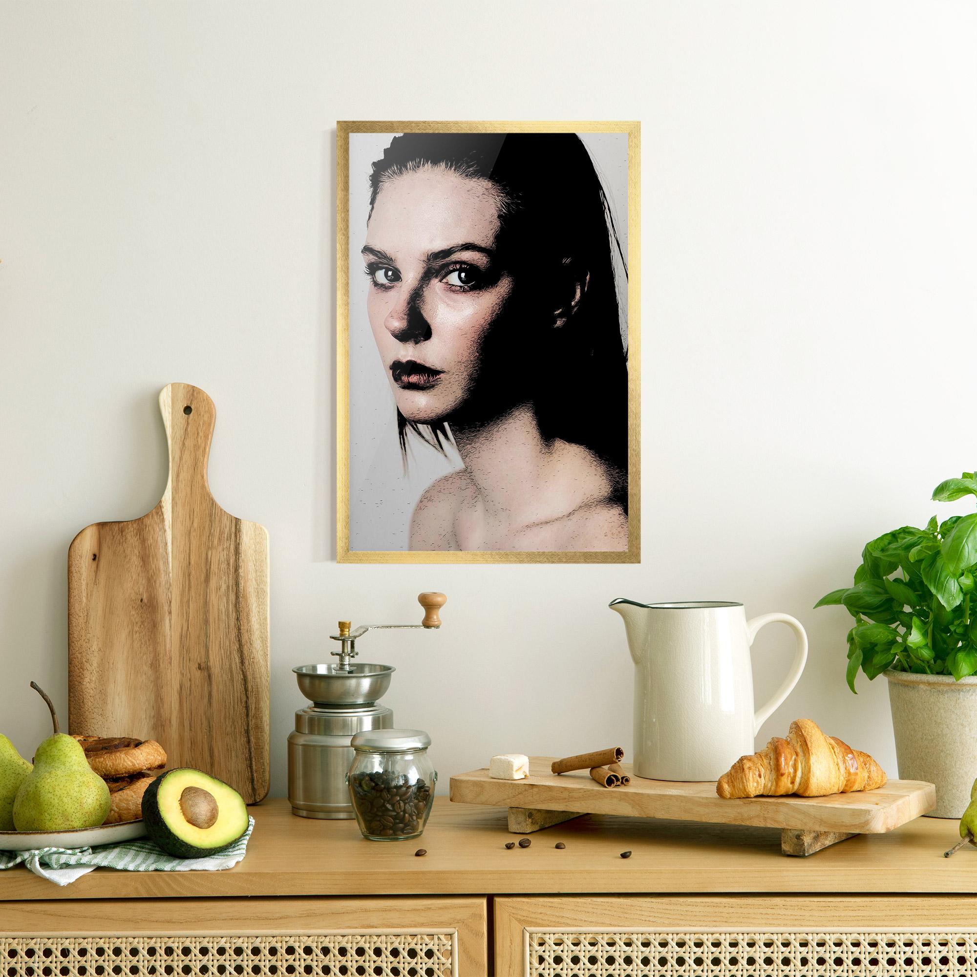 Gerahmte Poster Big Eyes Portrait mockup 8