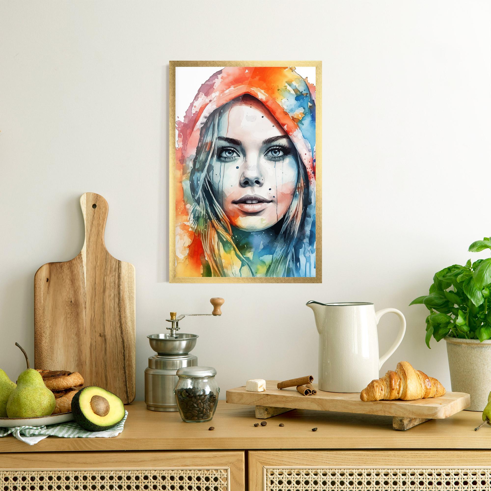 Gerahmte Poster Colorful Portrait Art mockup 8