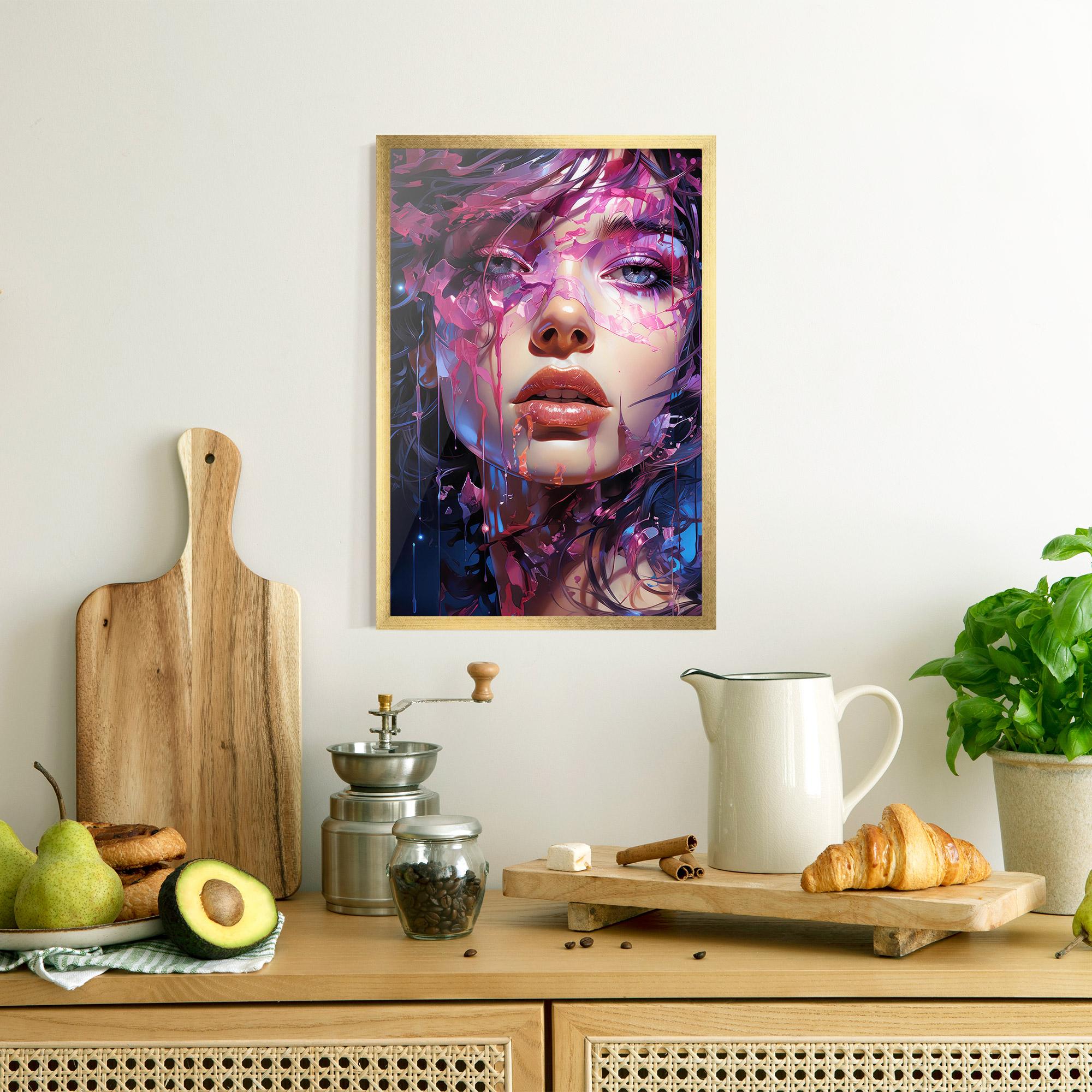 Gerahmte Poster Cute Purple Girl mockup 8