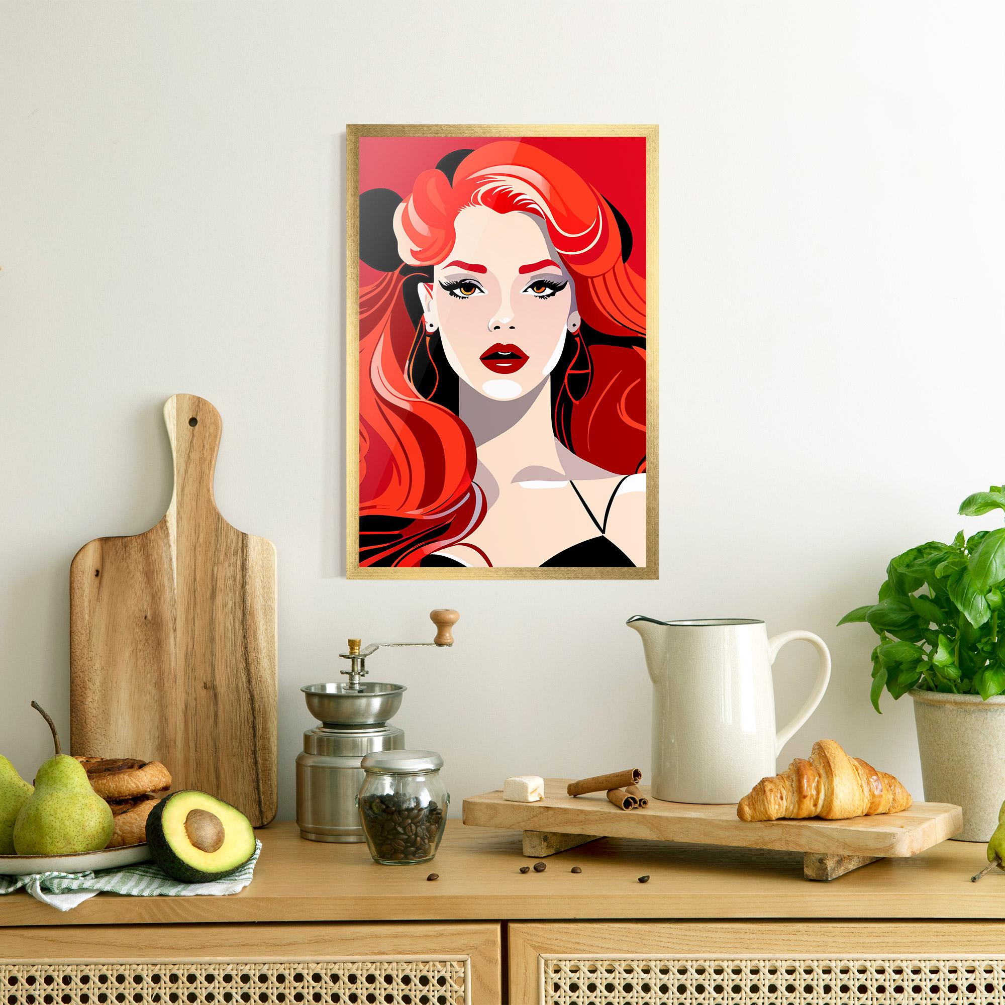 Gerahmte Poster Red Hair Portrait mockup 8