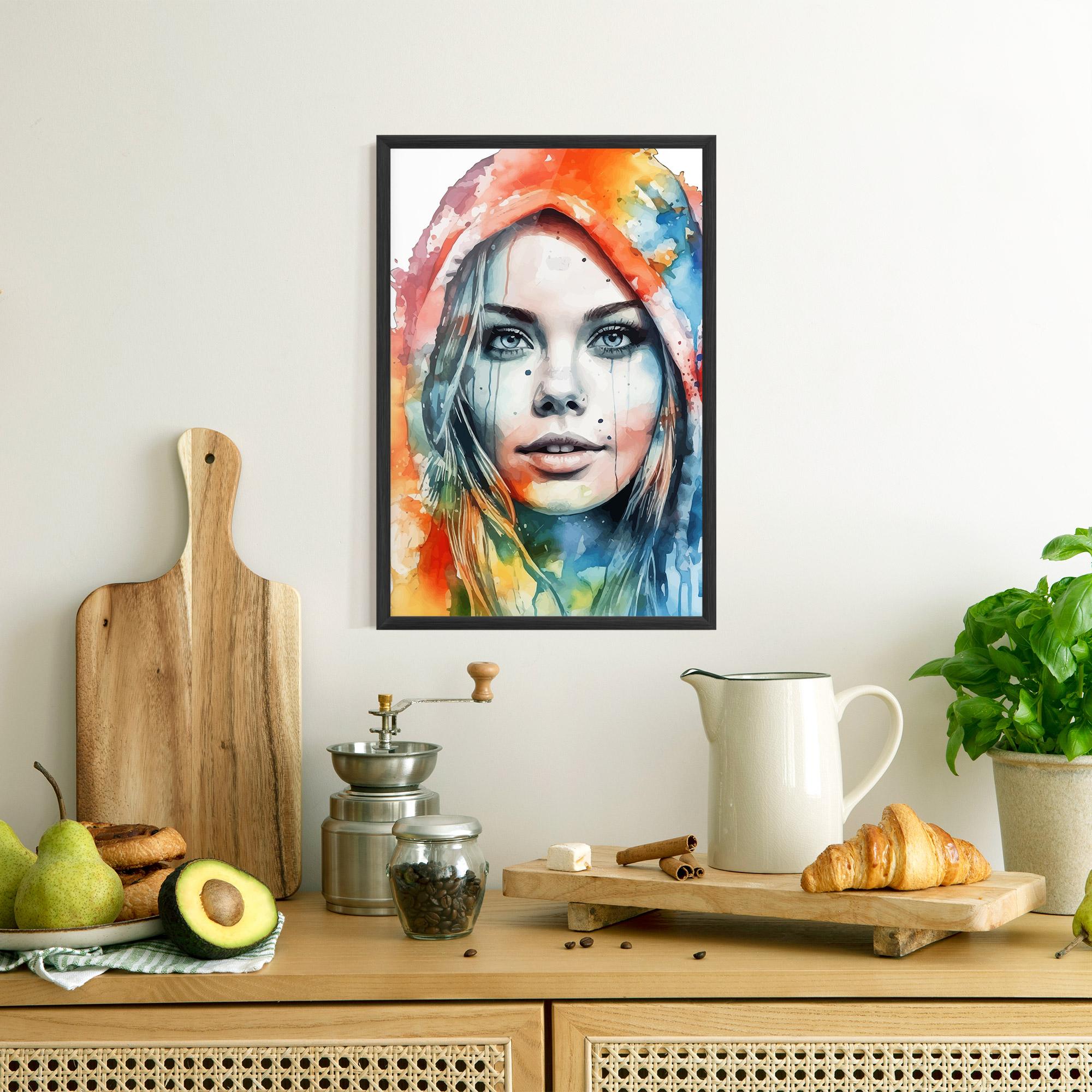Gerahmte Poster Colorful Portrait Art mockup 8